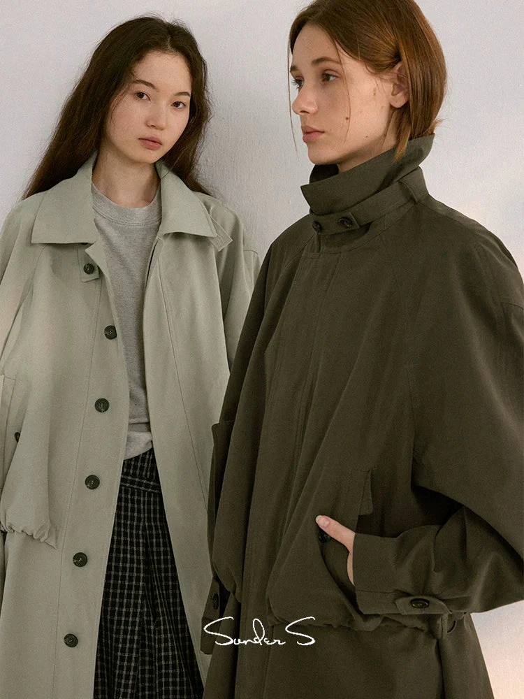 Faux Layered Tencel Trench