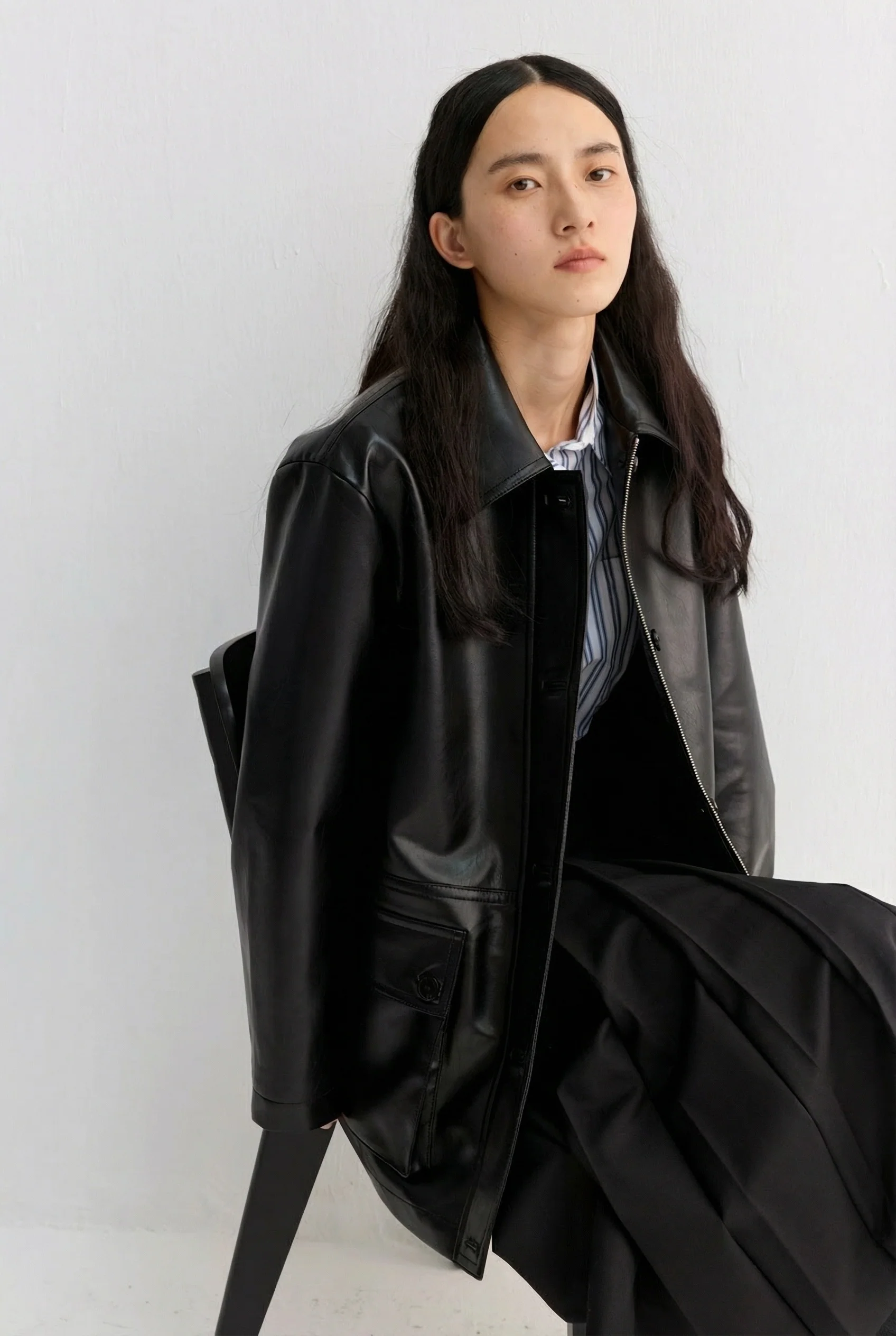 Faux Leather-Effect Car Coat - Image 2