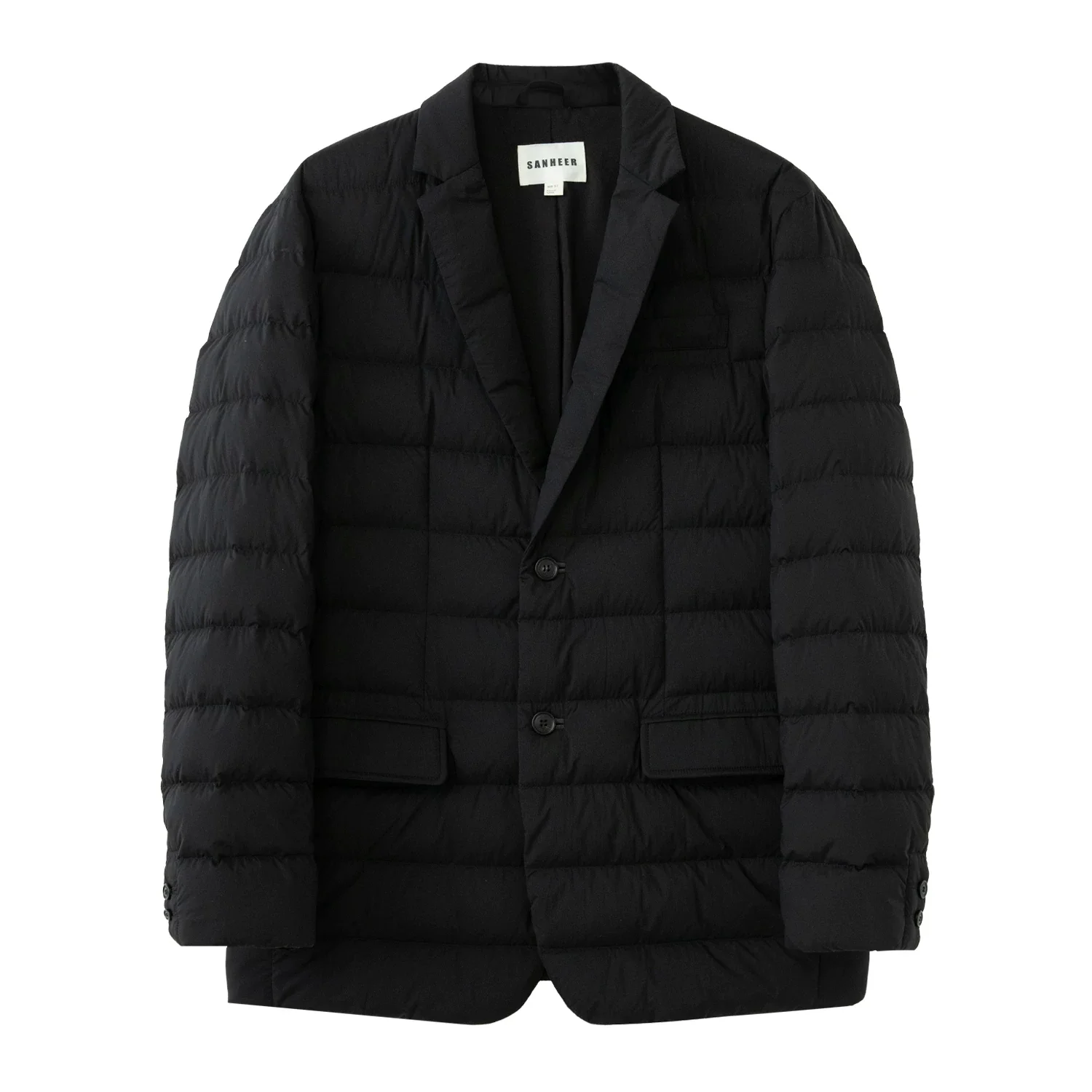 Faux Leather-Trim Goose Down Blazer - Image 5