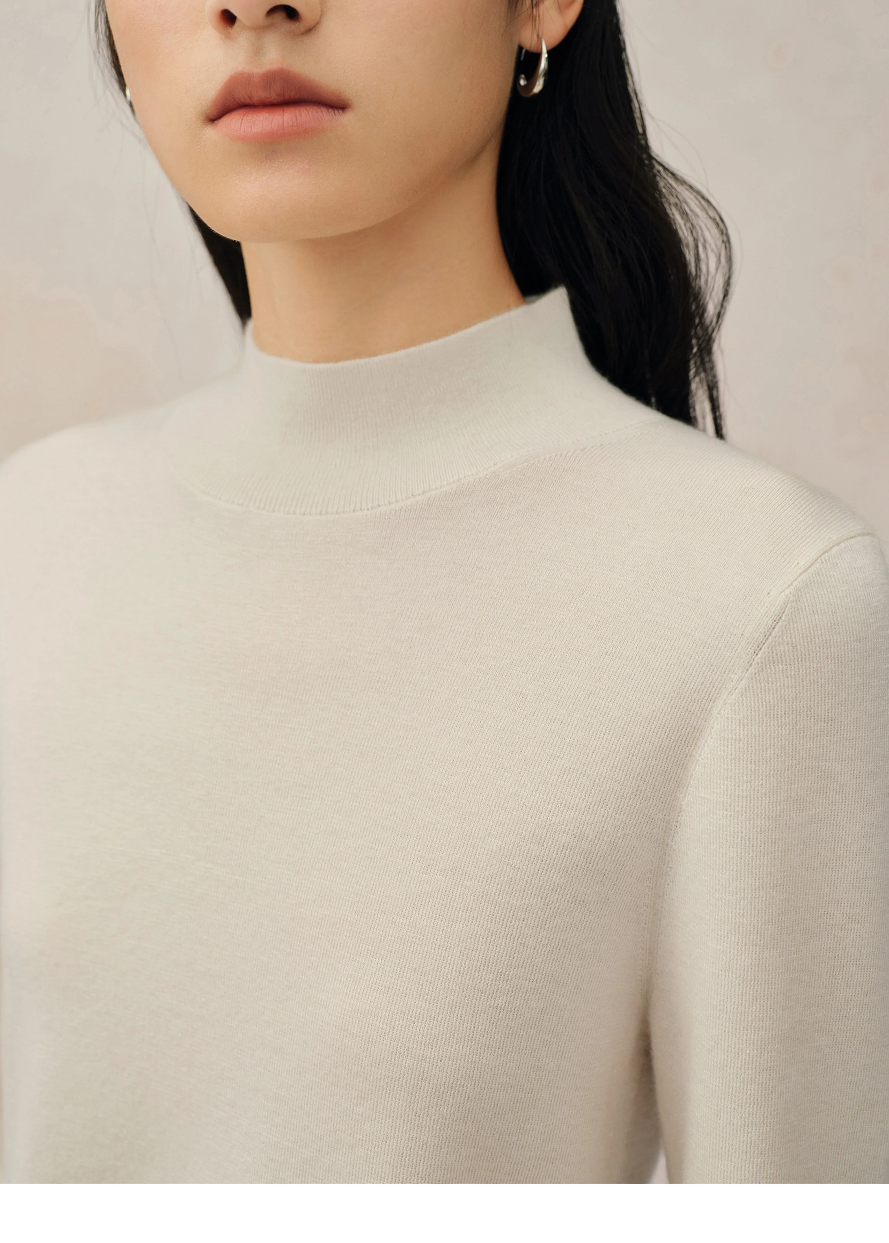 Fine Cashmere Mock Neck Top - Image 3