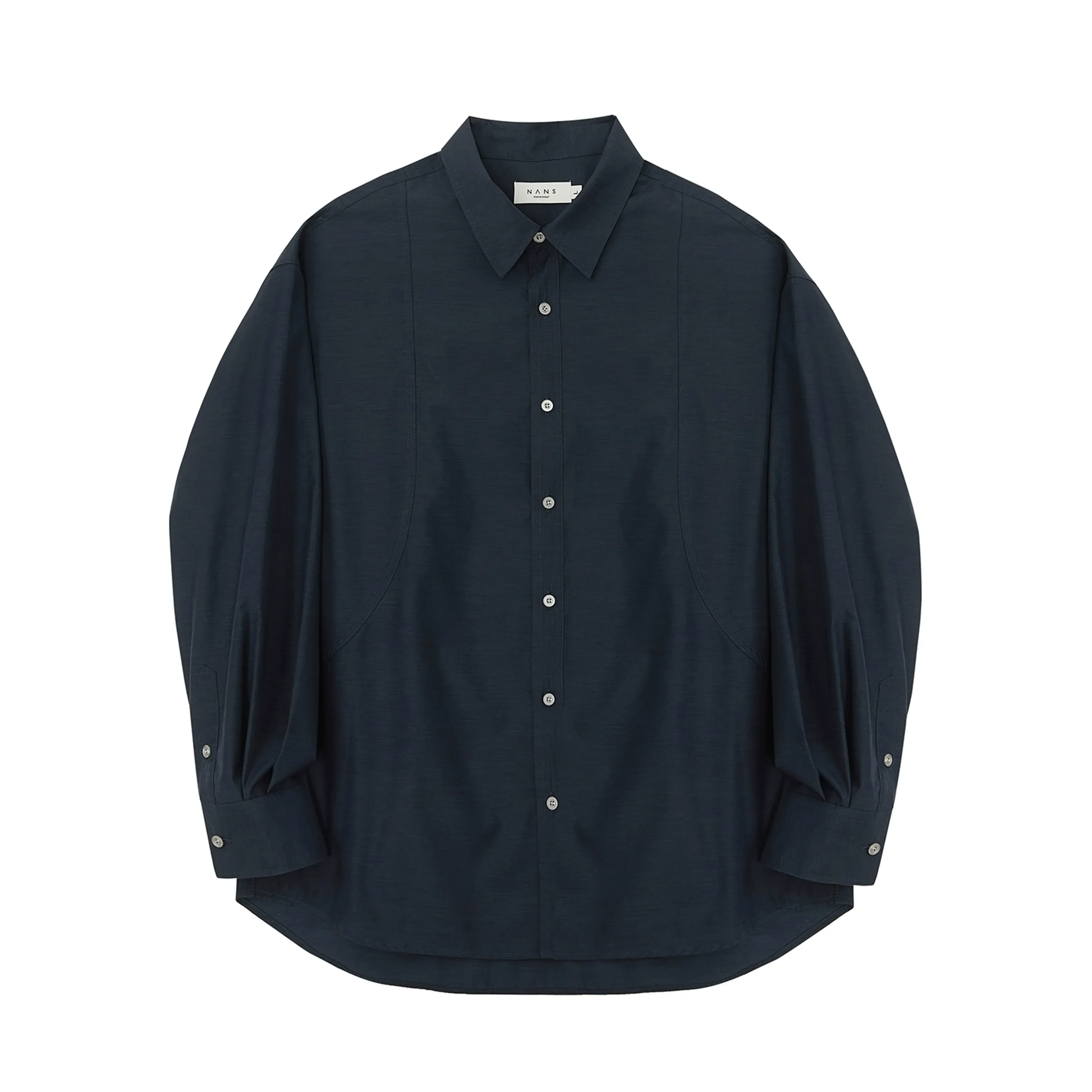 Fine Cotton Blend Split Long-Sleeve Shirt - Image 3