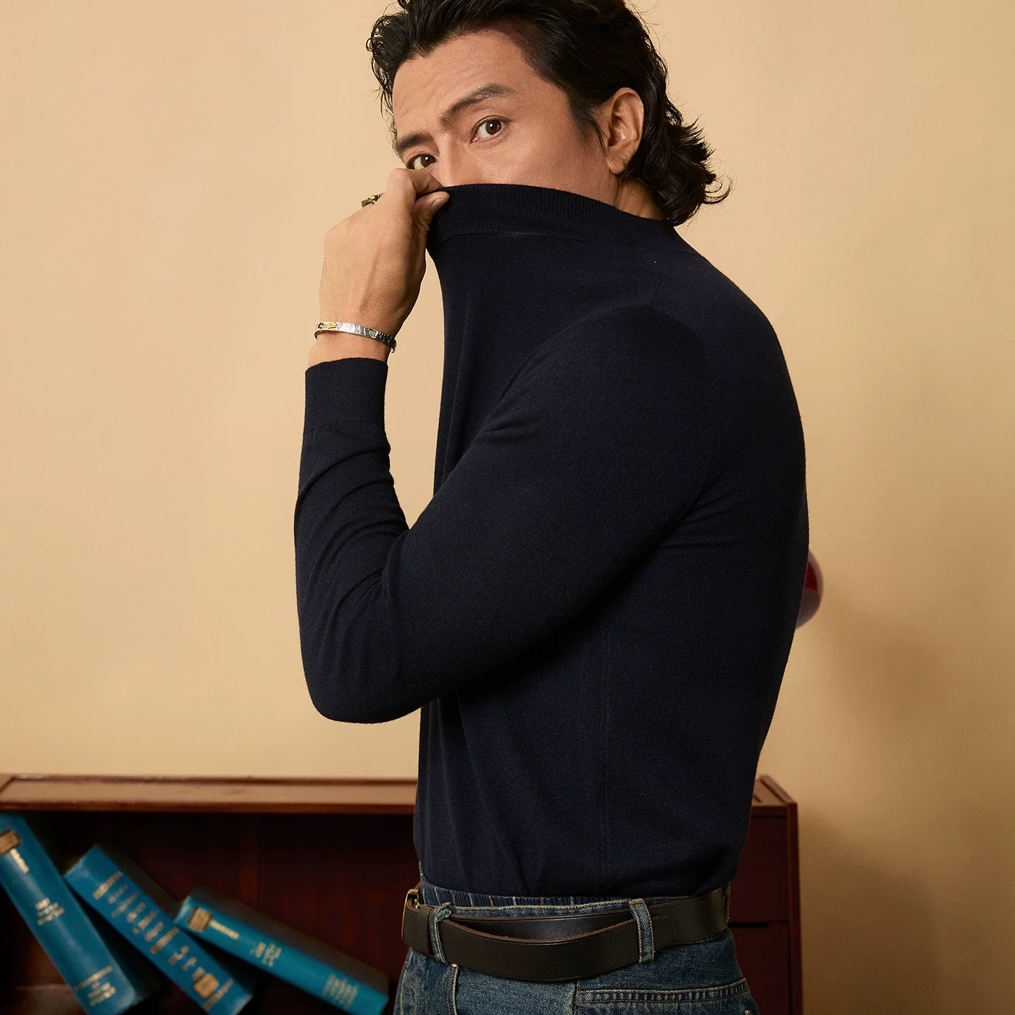 Fine-Gauge Mock-Neck Sweater - Image 3