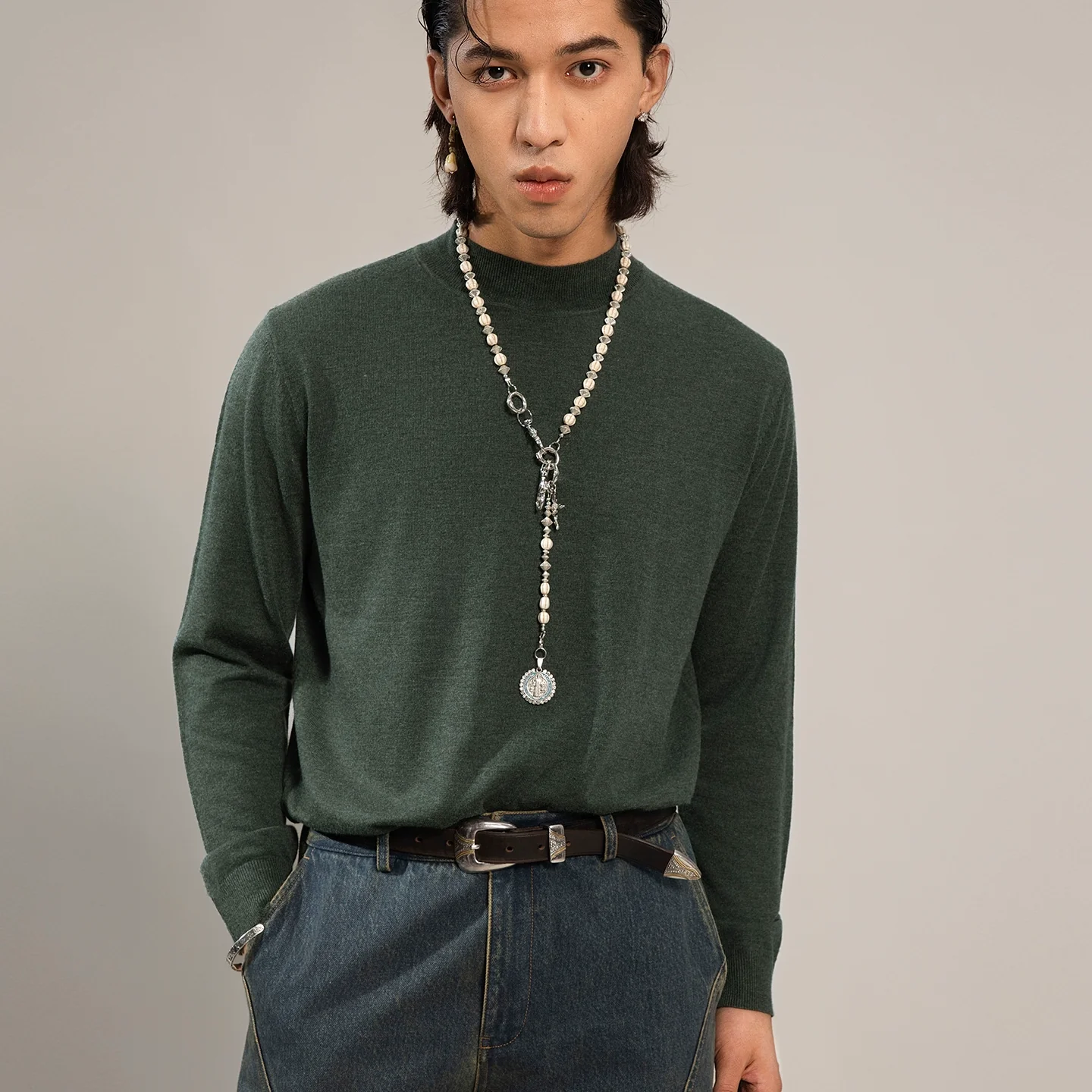 Fine-Gauge Mock-Neck Sweater - Image 4