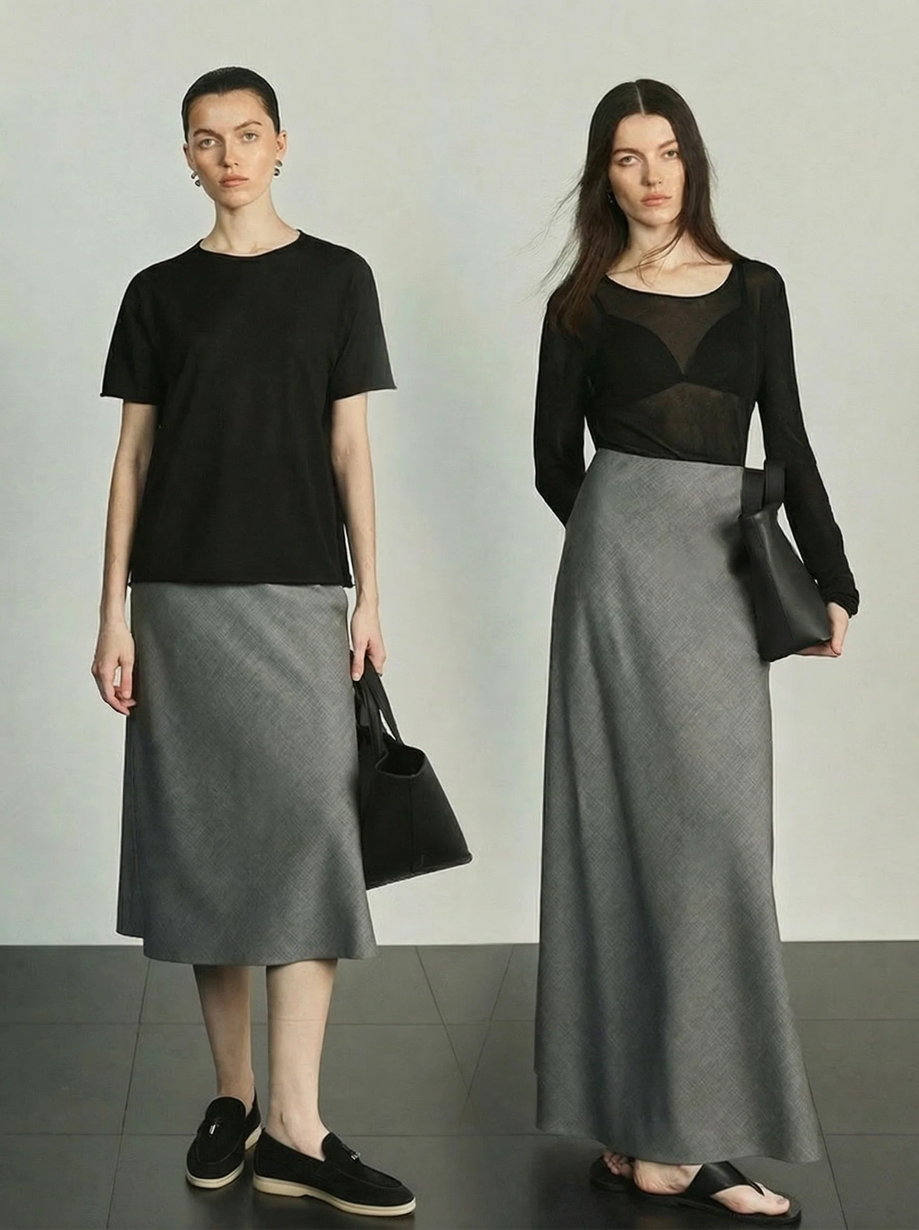 Fine Wool Bias-Cut A-Line Skirt - Image 7