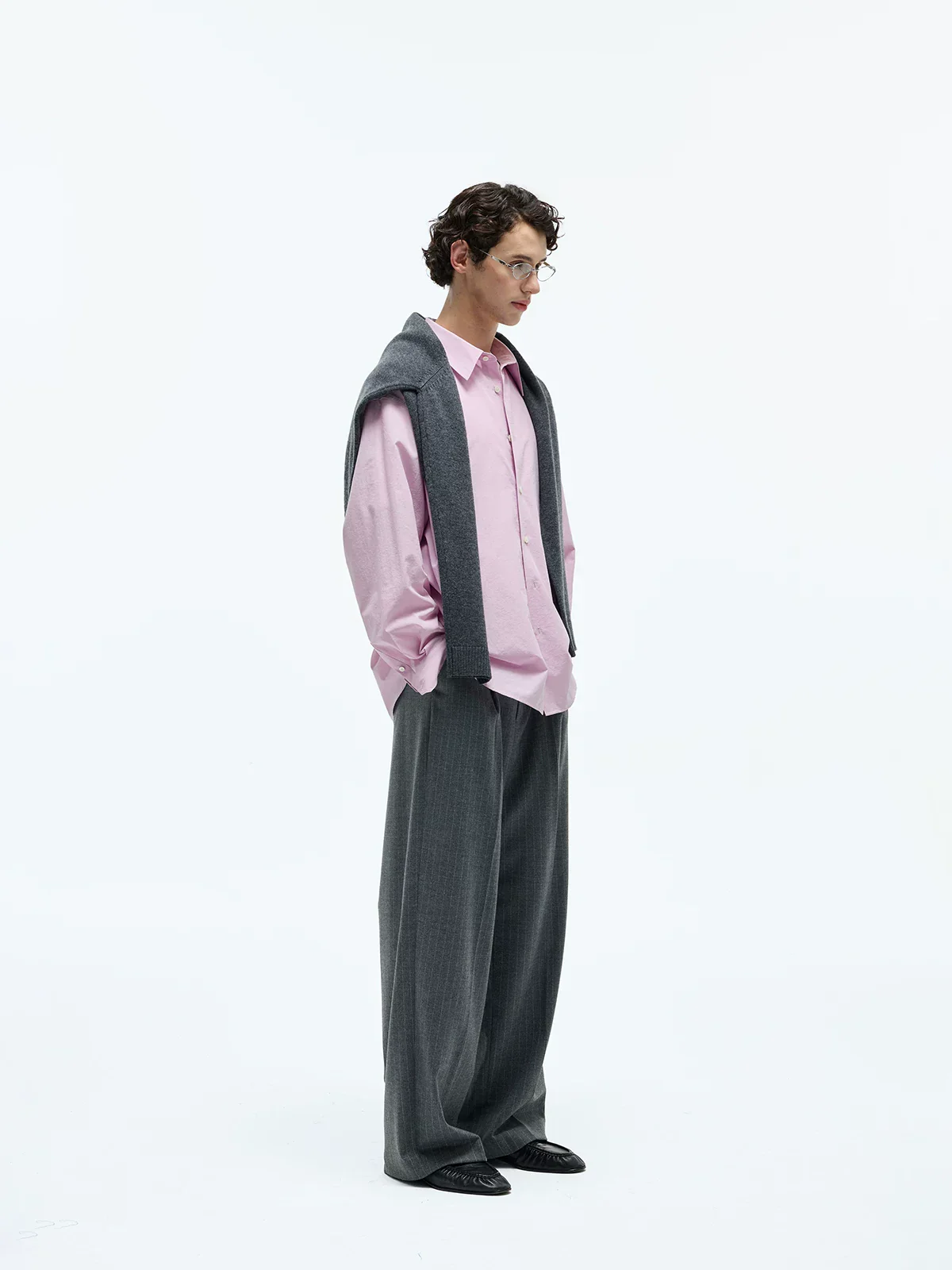 Fine Wool Pinstripe Single-Pleat Trousers - Image 5