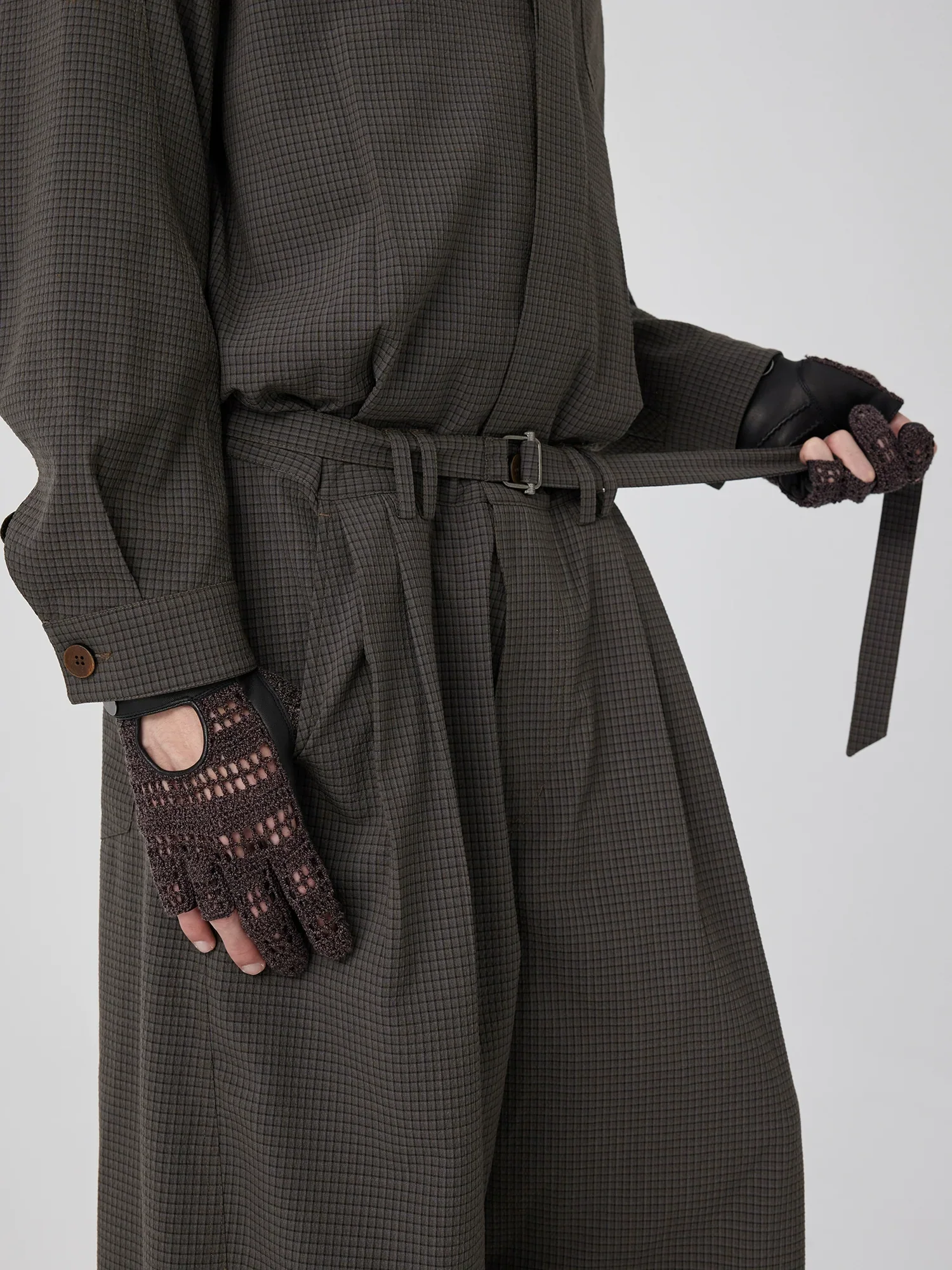 Fingerless Crochet Leather Driving Gloves - Image 5