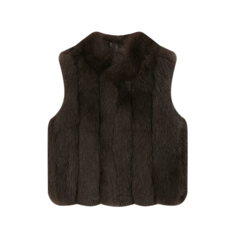 Finnish Fox Fur Stand-Collar Vest - Image 2