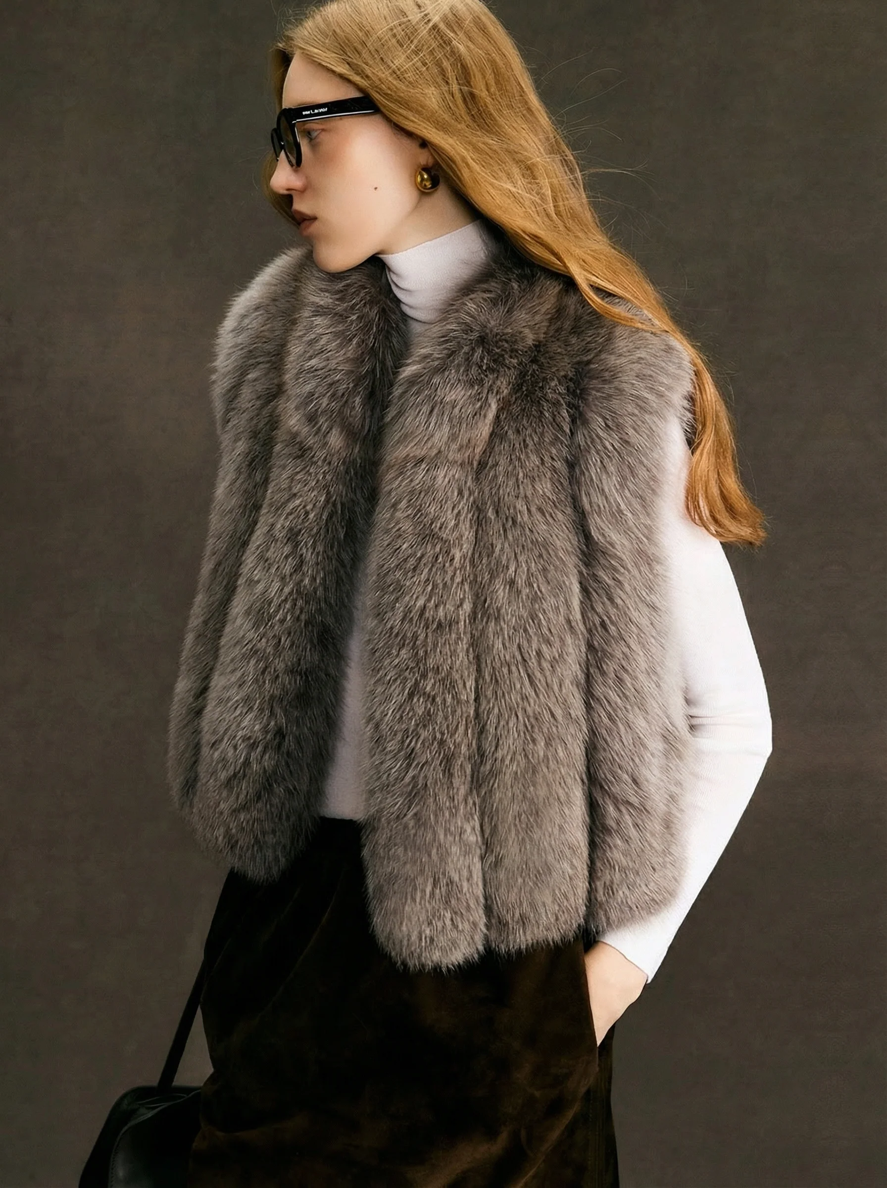 Finnish Fox Fur Stand-Collar Vest - Image 8