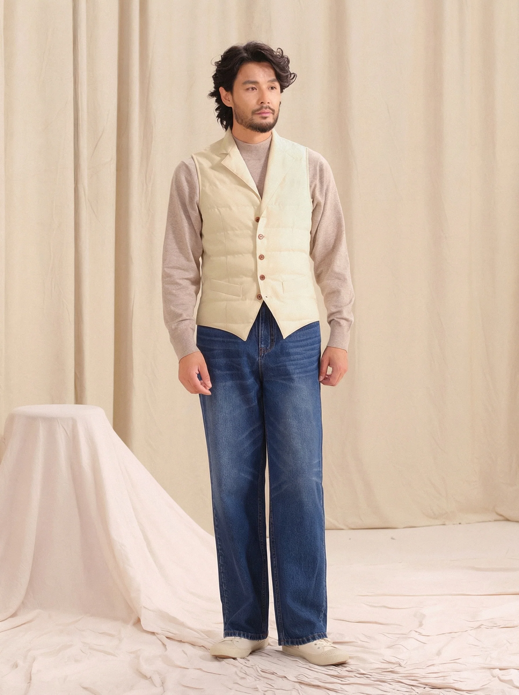 Five-Button Quilted Vest - Image 2