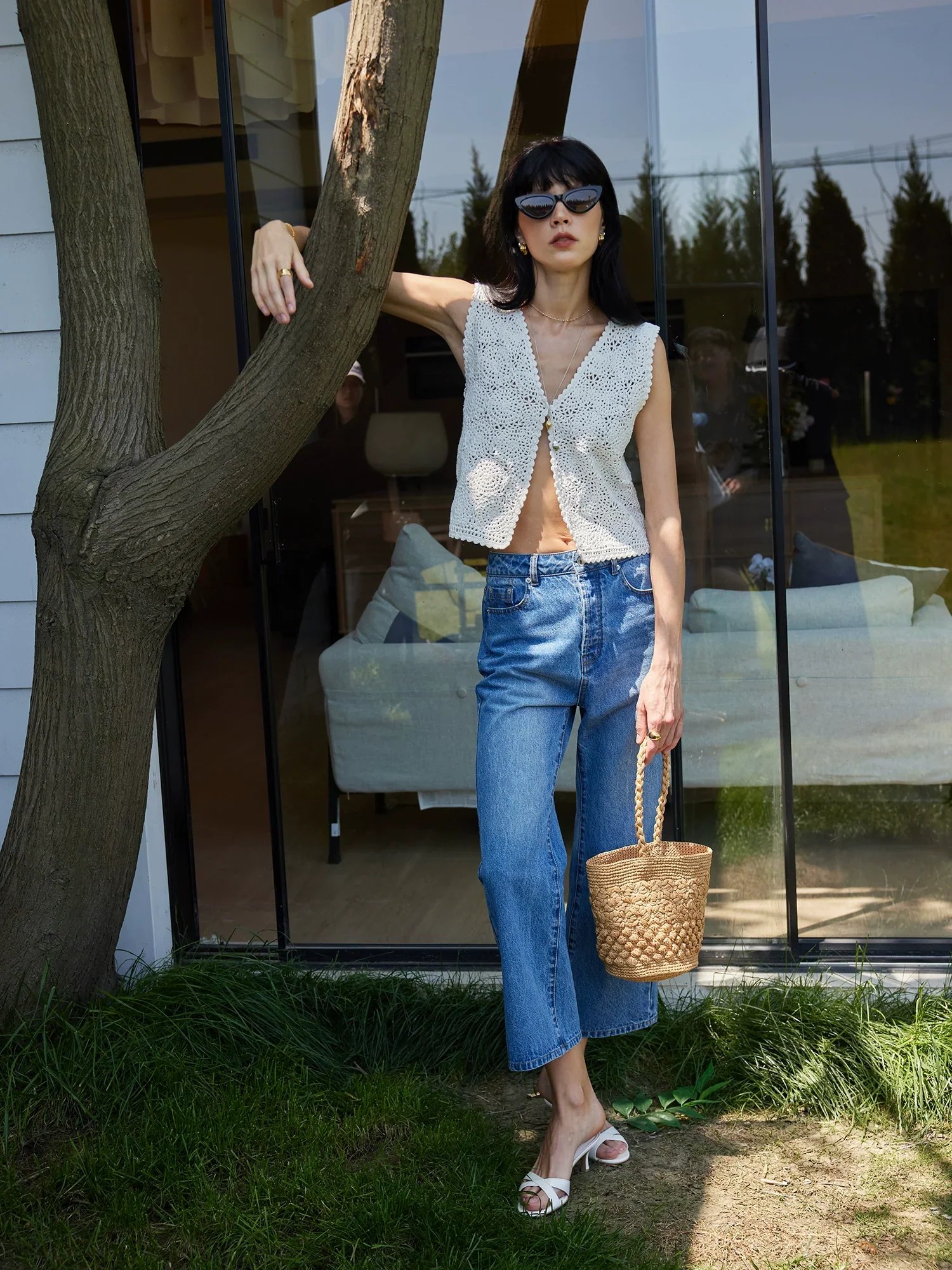 Flared Cropped Jeans