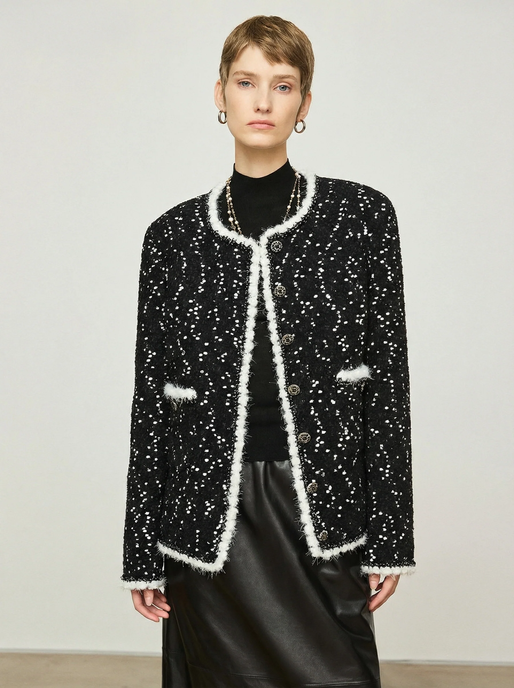 Flecked Trim Jacket - Image 4