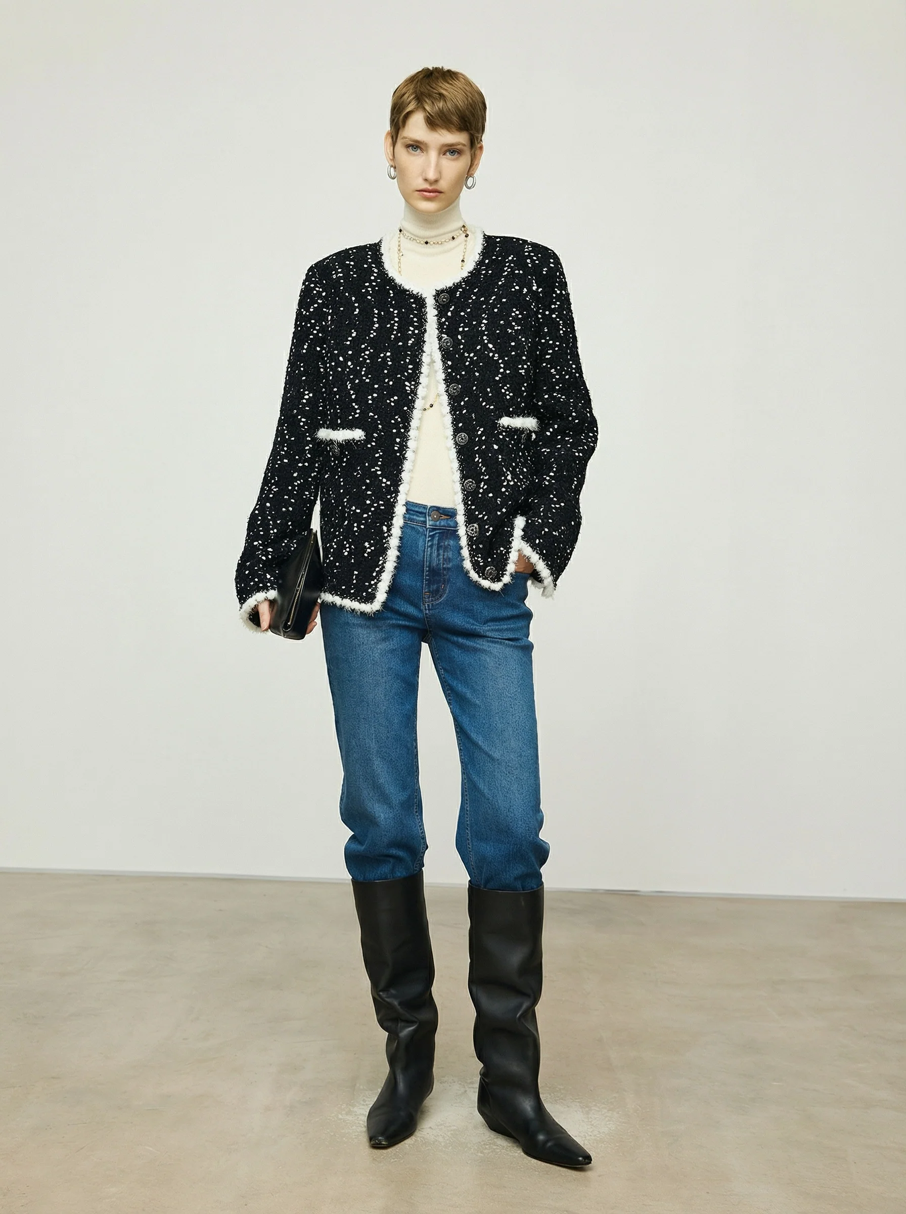 Flecked Trim Jacket - Image 6