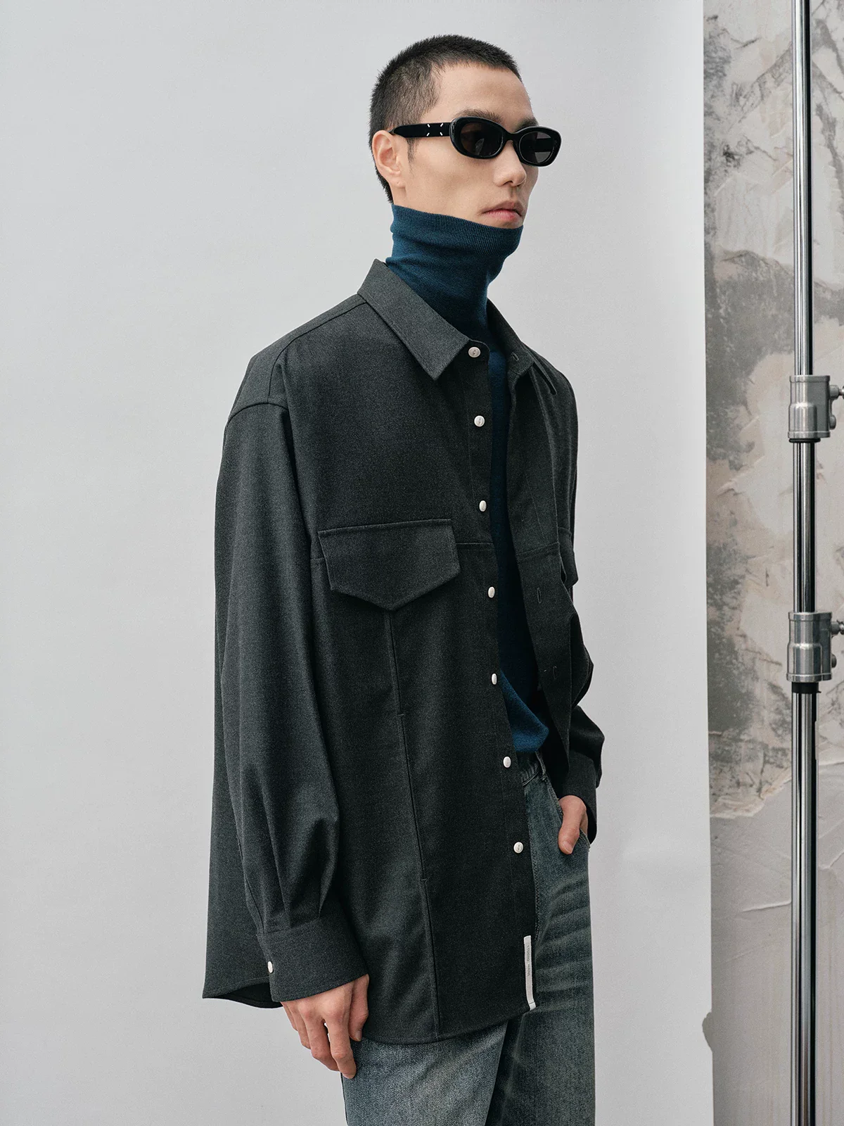 Fleece-Finish Utility Overshirt - Image 4
