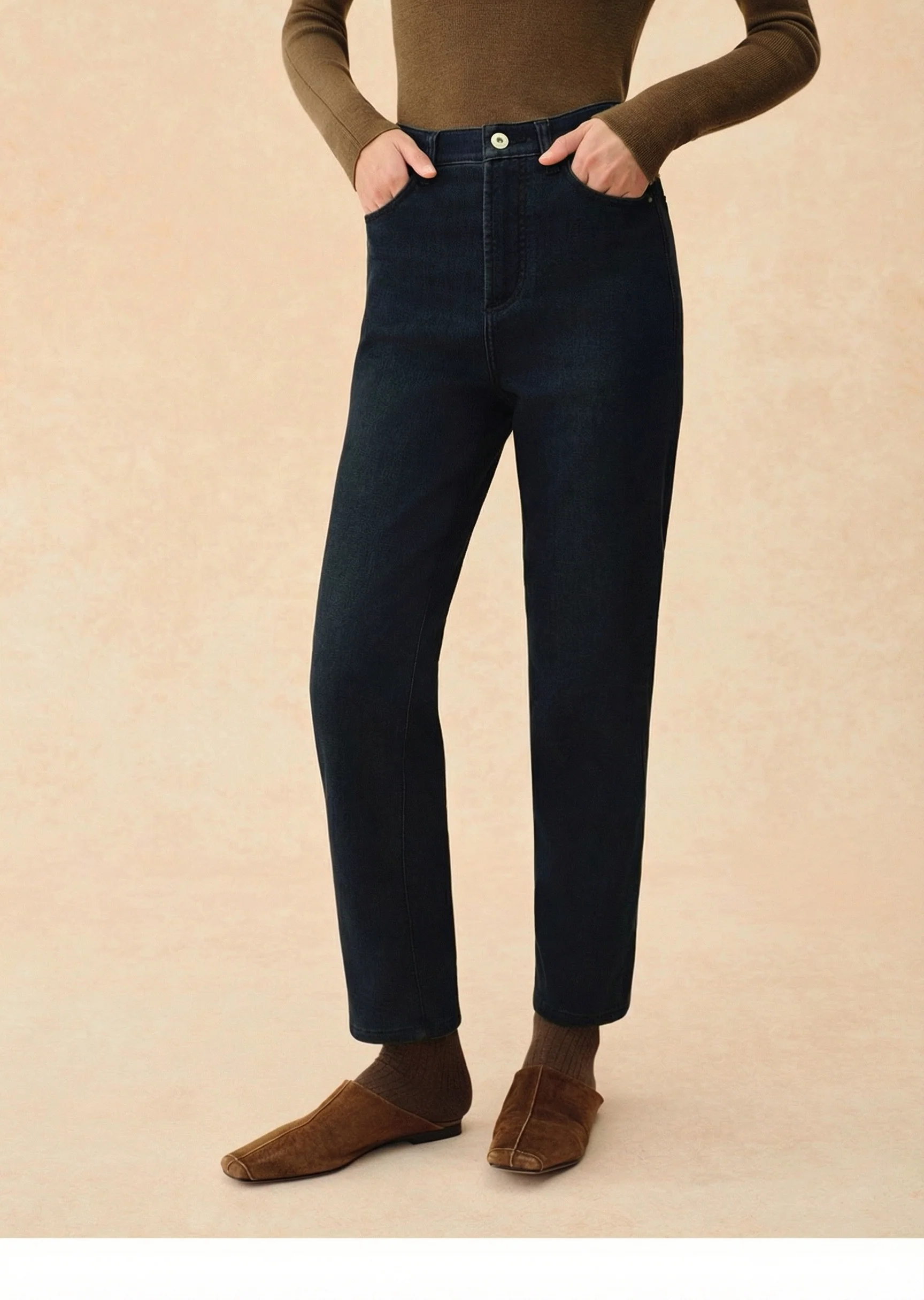 Fleece-Lined Straight-Leg Jeans - Image 6