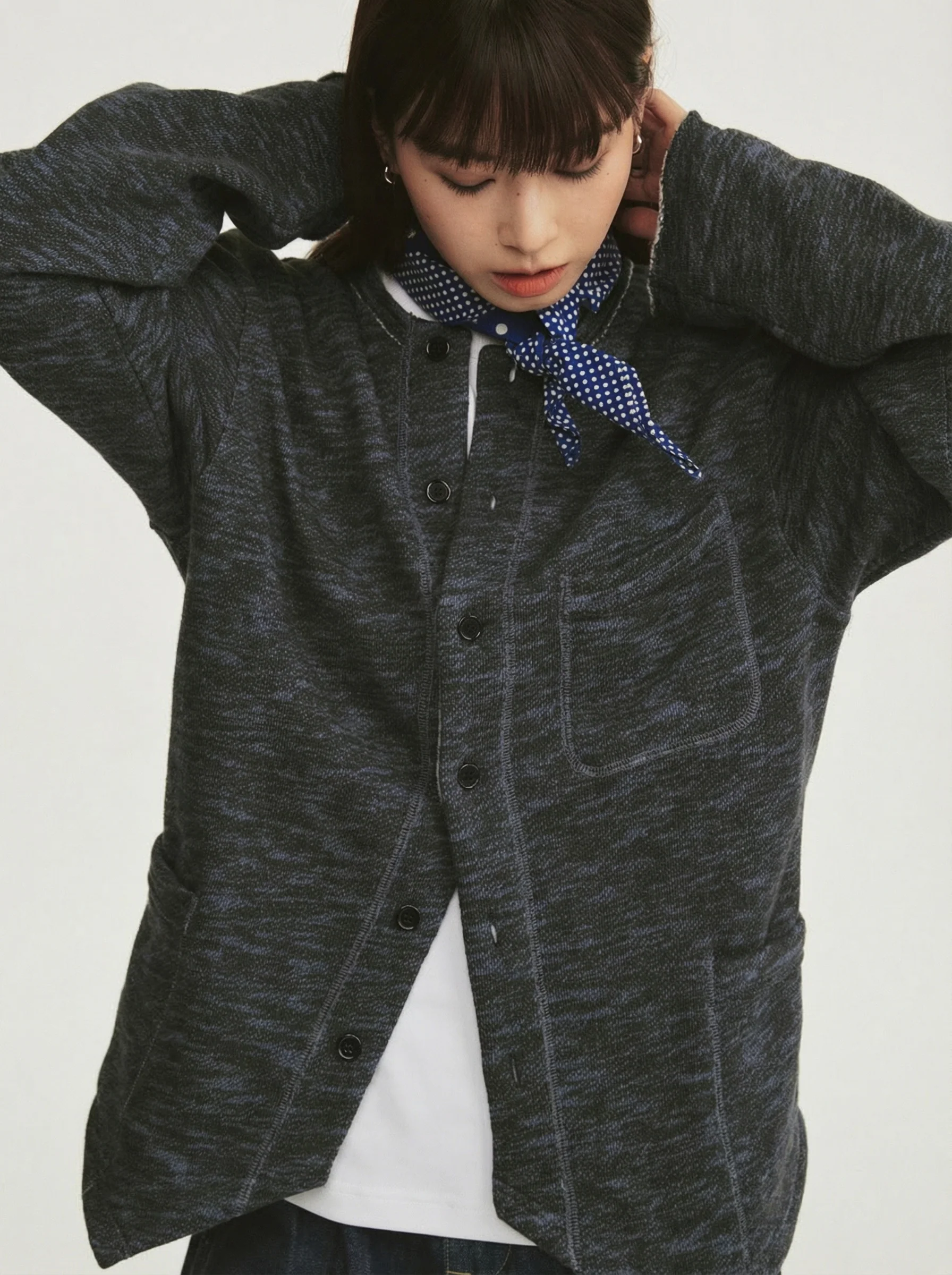 Fleece-Lined Three-Pocket Sweatshirt Jacket - Image 5