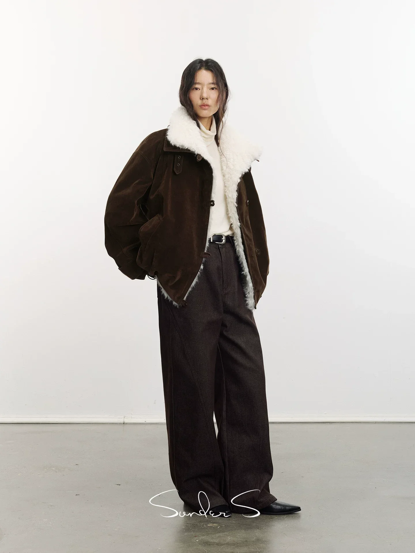 Flocked Denim Down Short Parka - Image 2