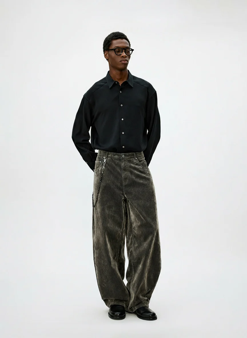 Flocked Wide-Leg Jeans - Image 6