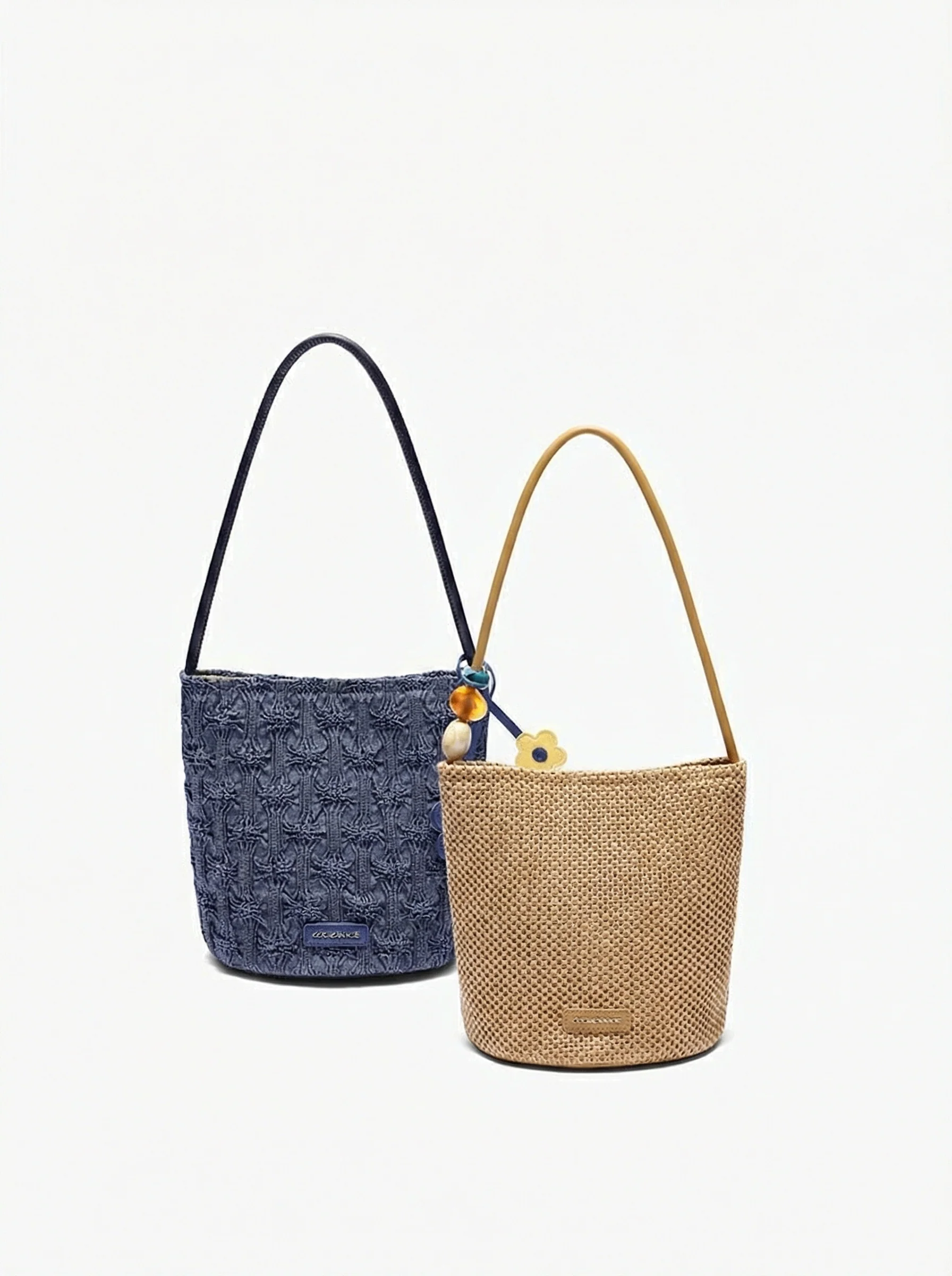 Floral Charm Bucket Bag