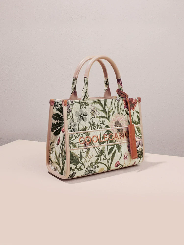 Floral Jacquard Tote Crossbody
