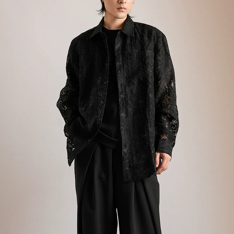 Floral Lace Button-Up Shirt