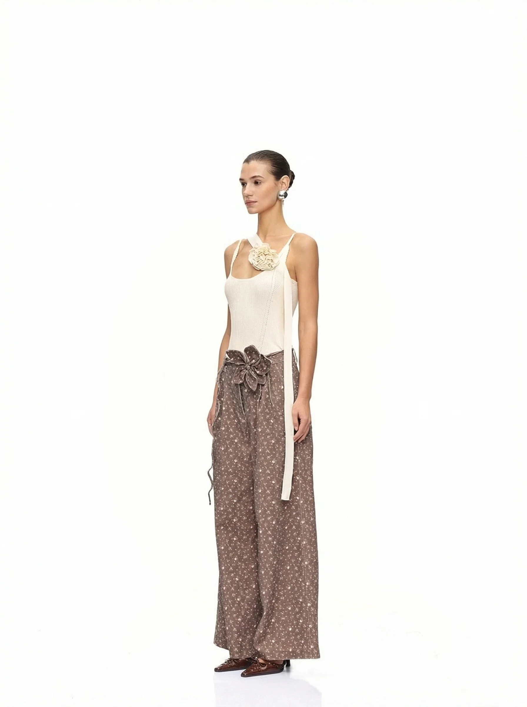 Floral Wide-Leg Trousers - Image 2