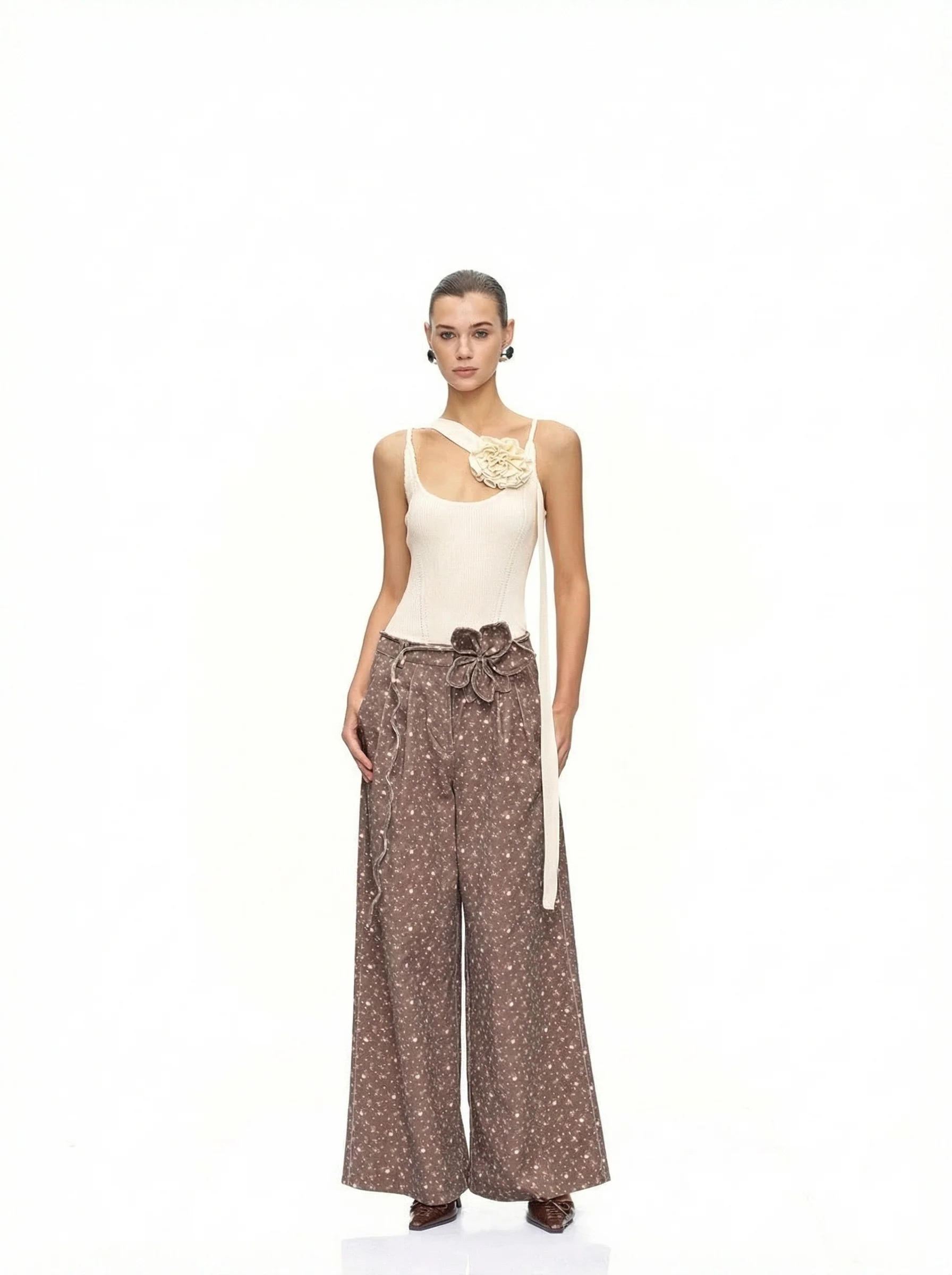 Floral Wide-Leg Trousers - Image 5