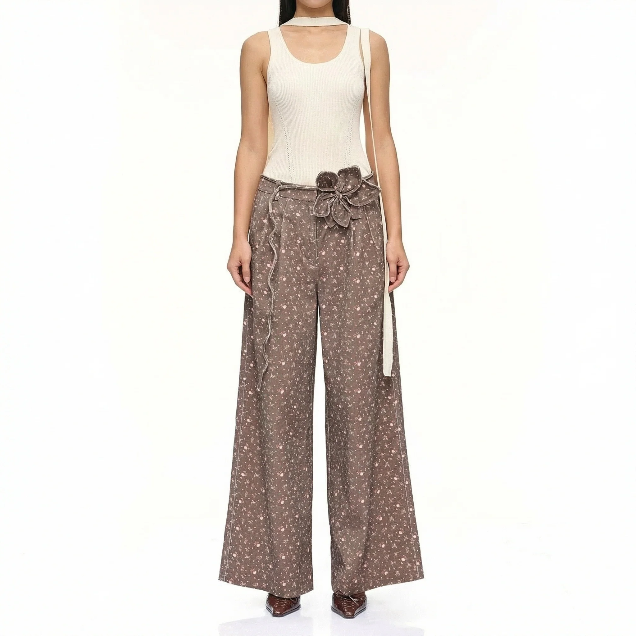 Floral Wide-Leg Trousers - Image 6
