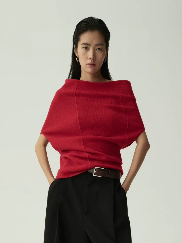Foldover Neck Knit Top - Image 3