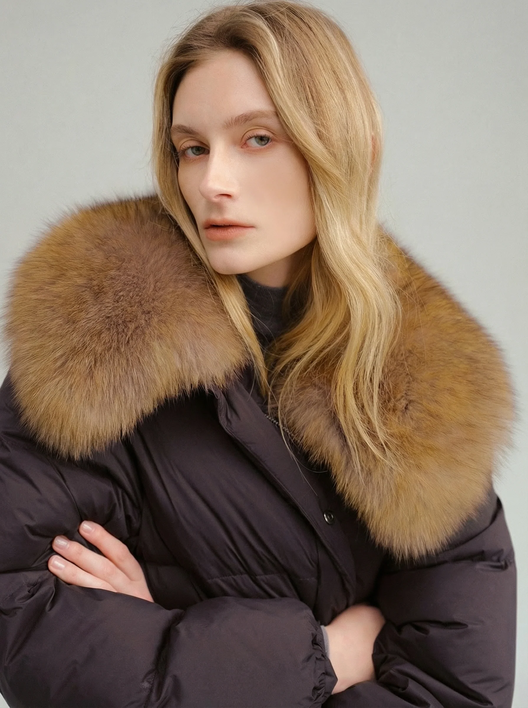 Fox Collar Down Puffer - Image 4