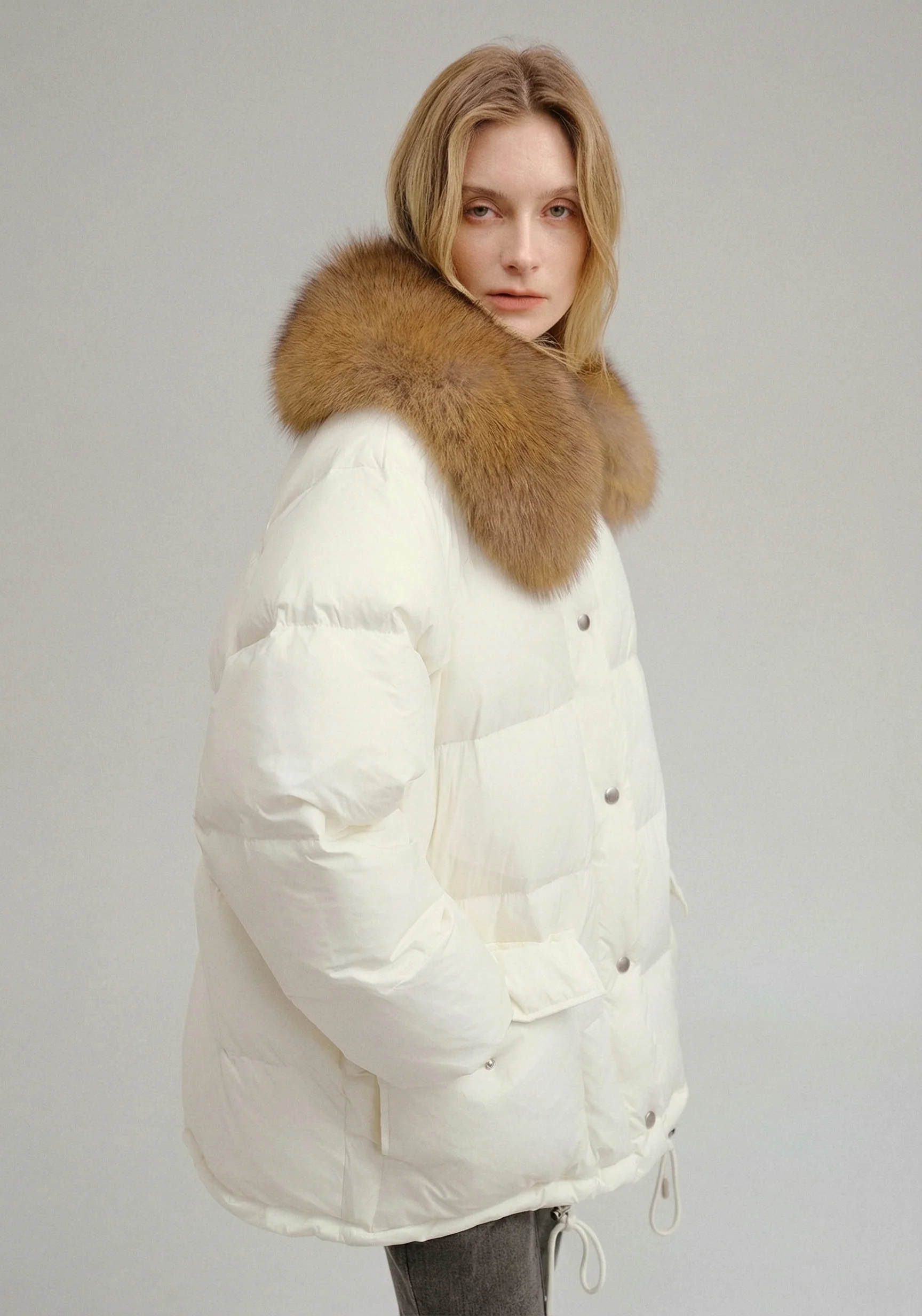 Fox Collar Down Puffer - Image 5
