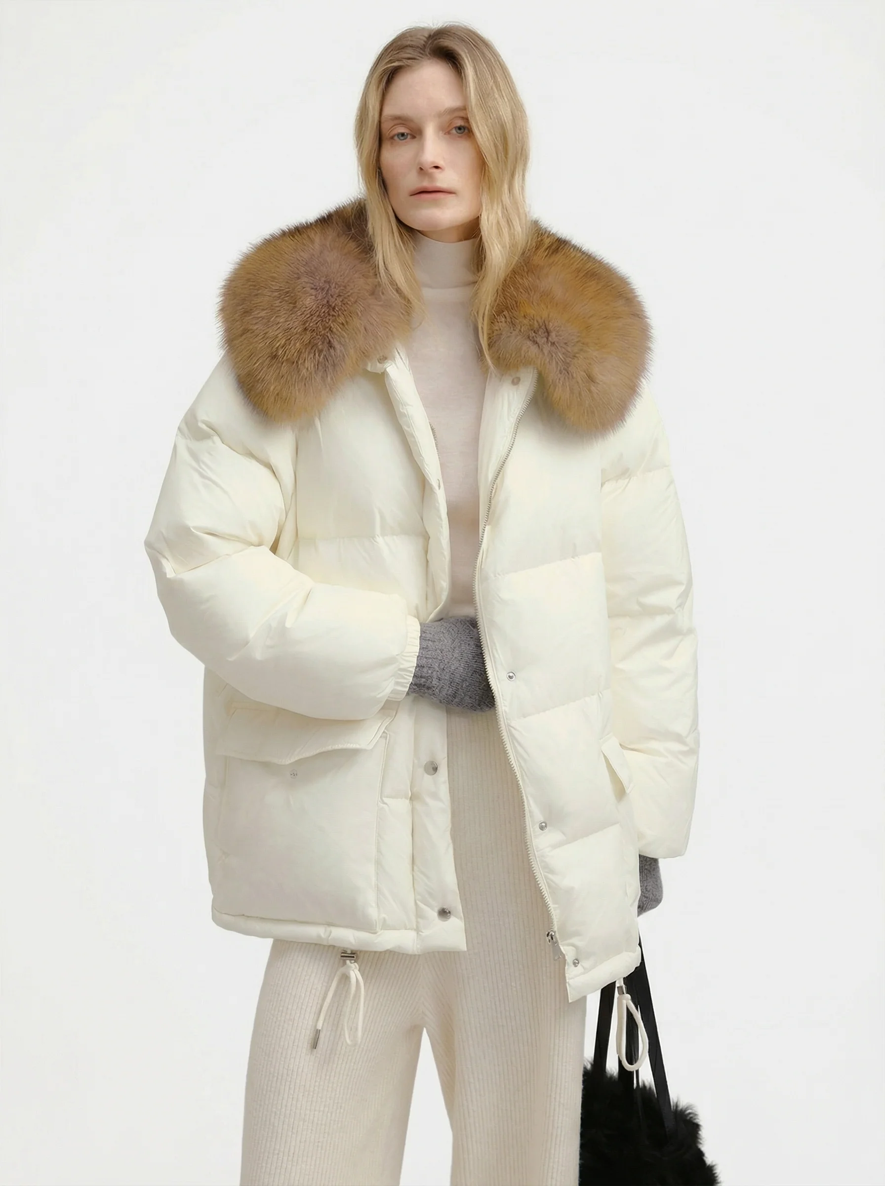 Fox Collar Down Puffer - Image 7