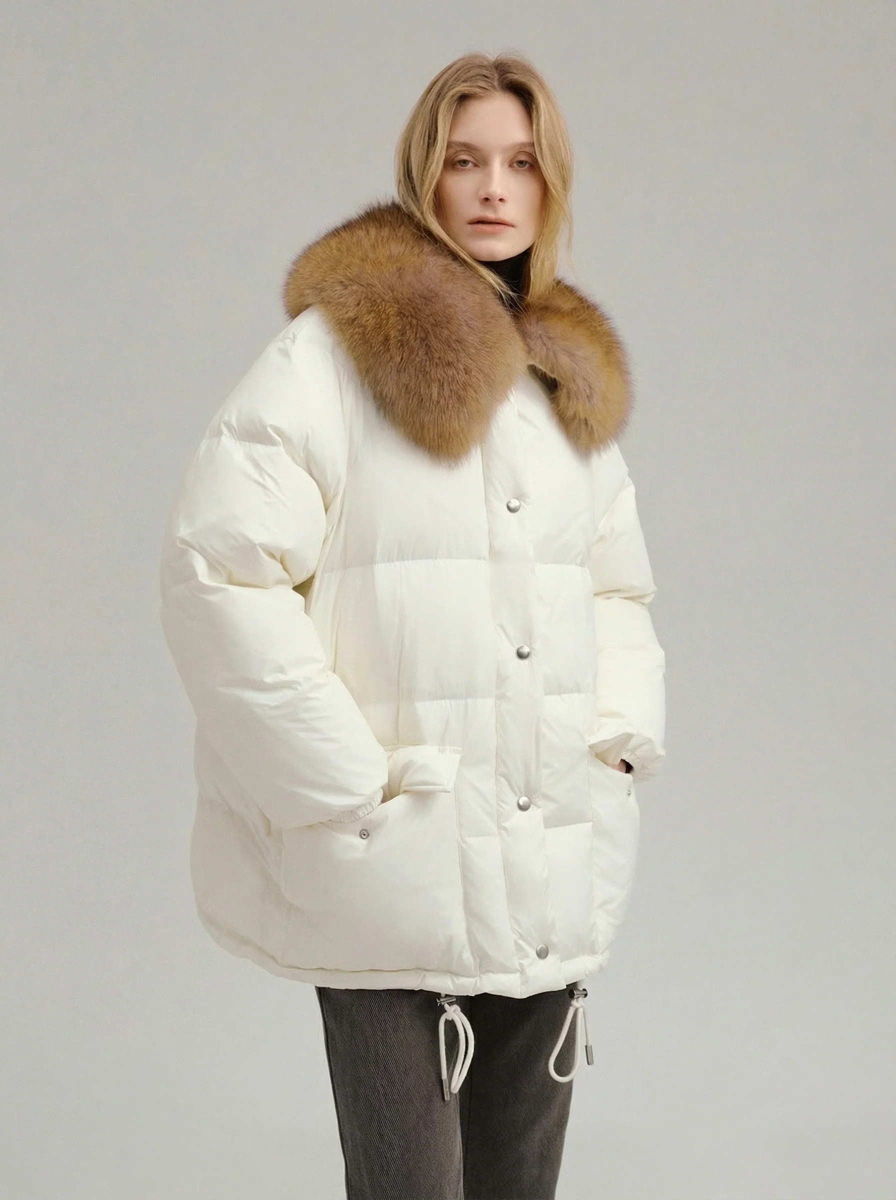 Fox Collar Down Puffer - Image 8
