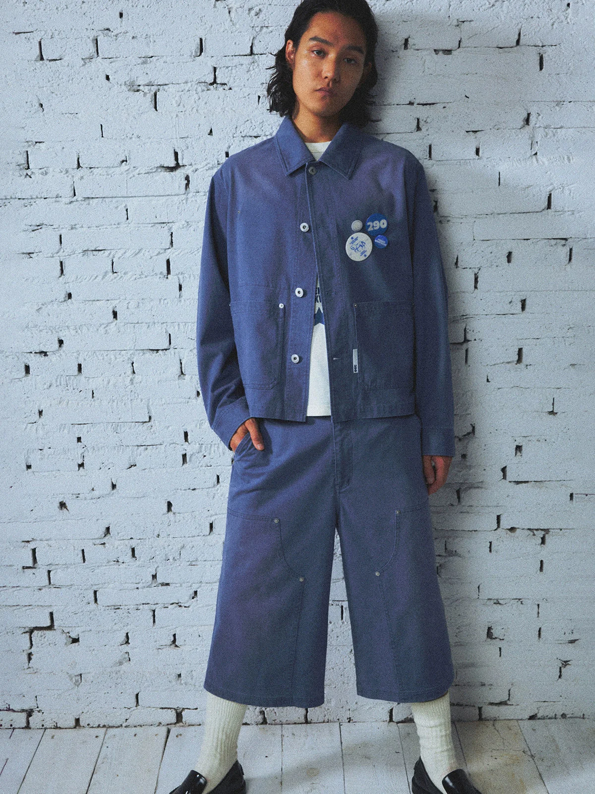 French Blue Cropped Chore Jacket