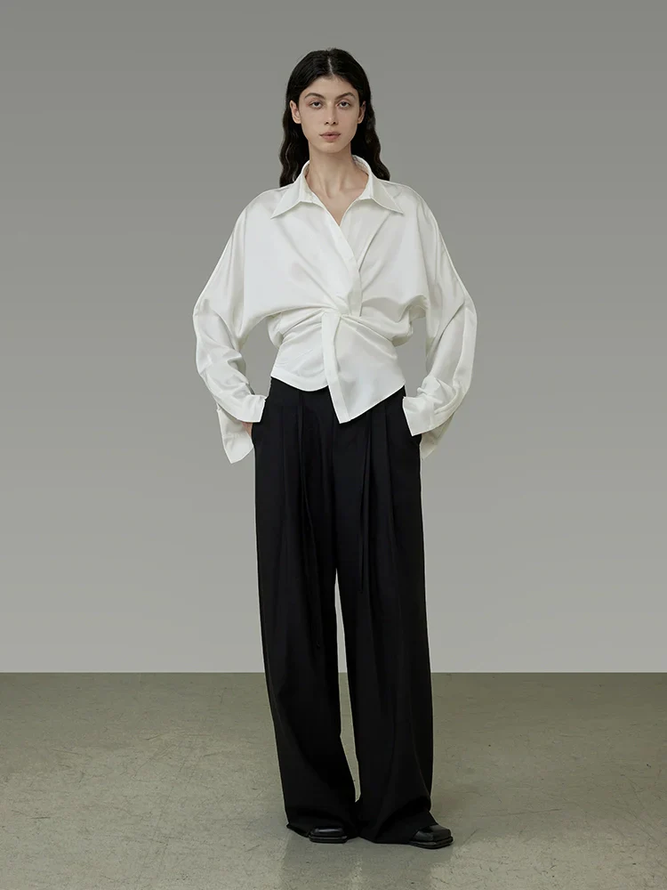 French Satin Twist Blouse
