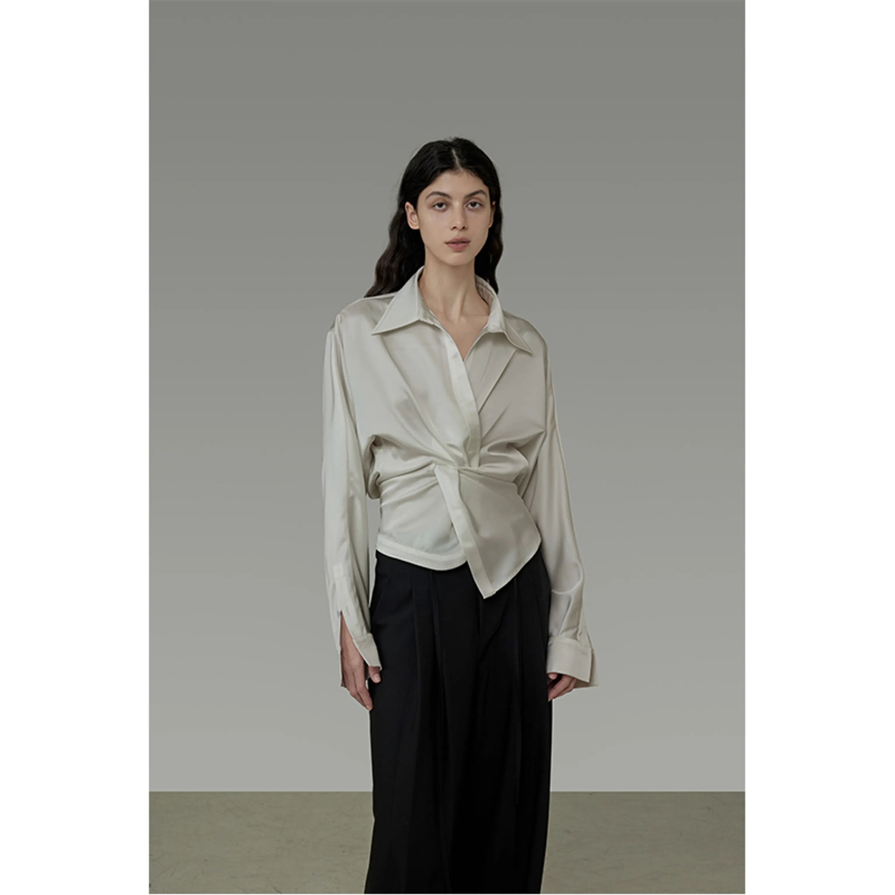 French Satin Twist Blouse - Image 6