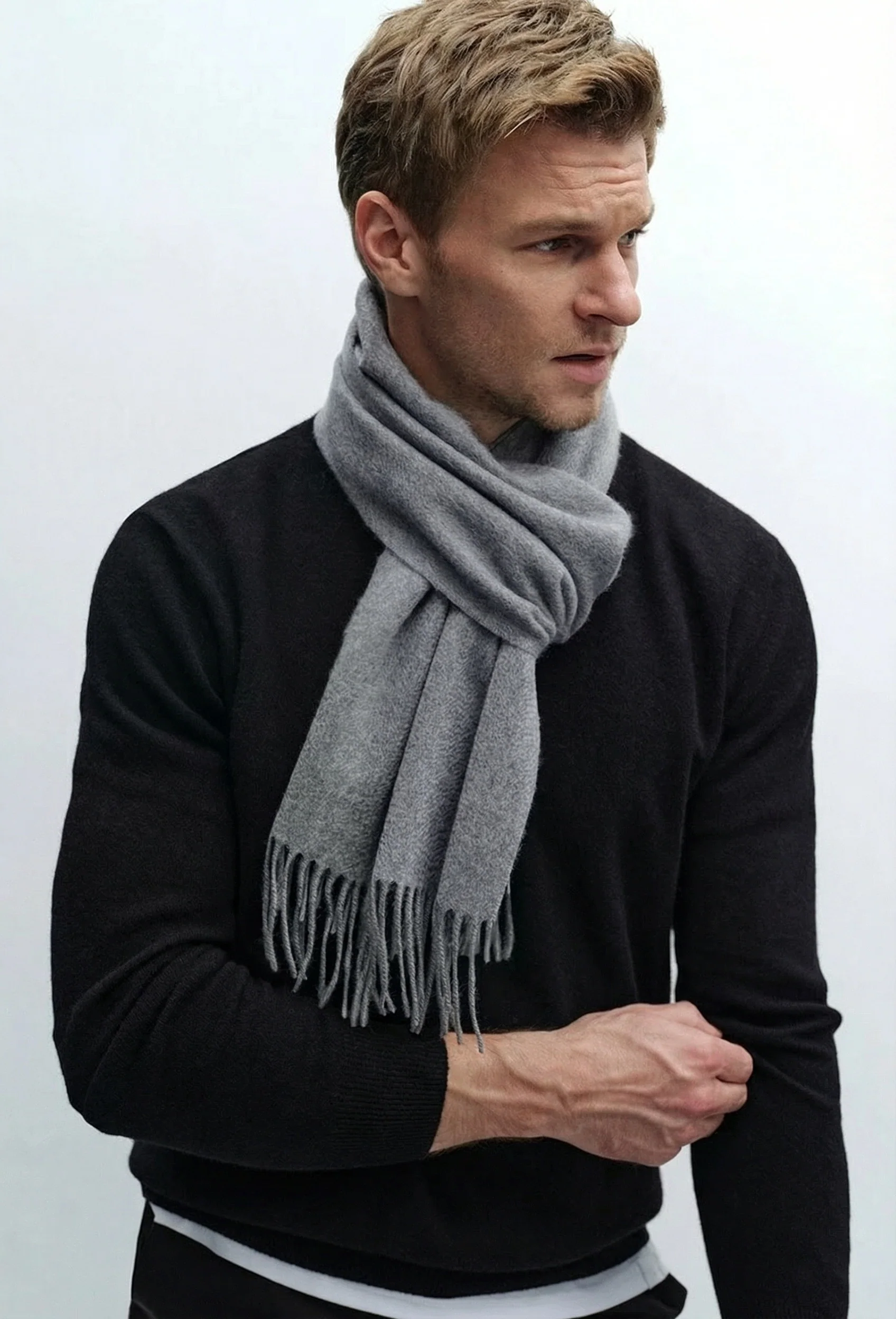Fringed Knit Scarf - Image 3