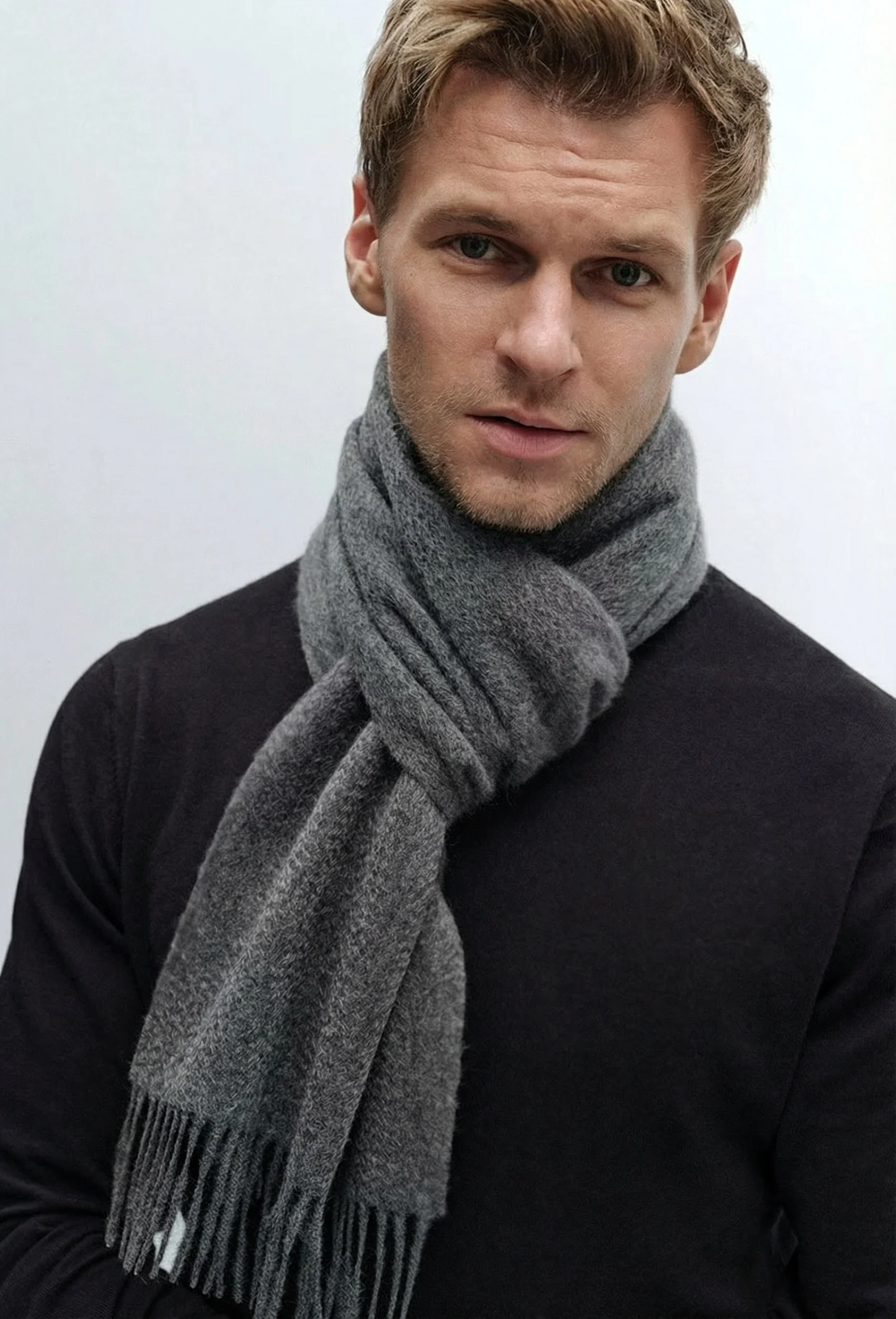 Fringed Wool Scarf - Image 2