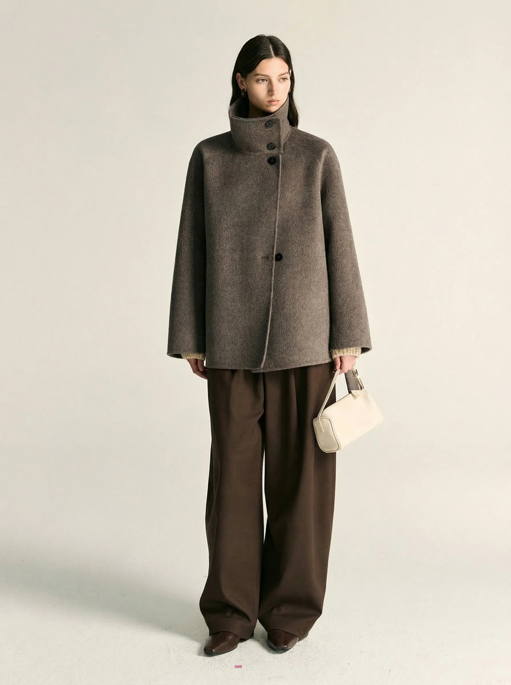 Funnel Neck Belted Coat - Image 3
