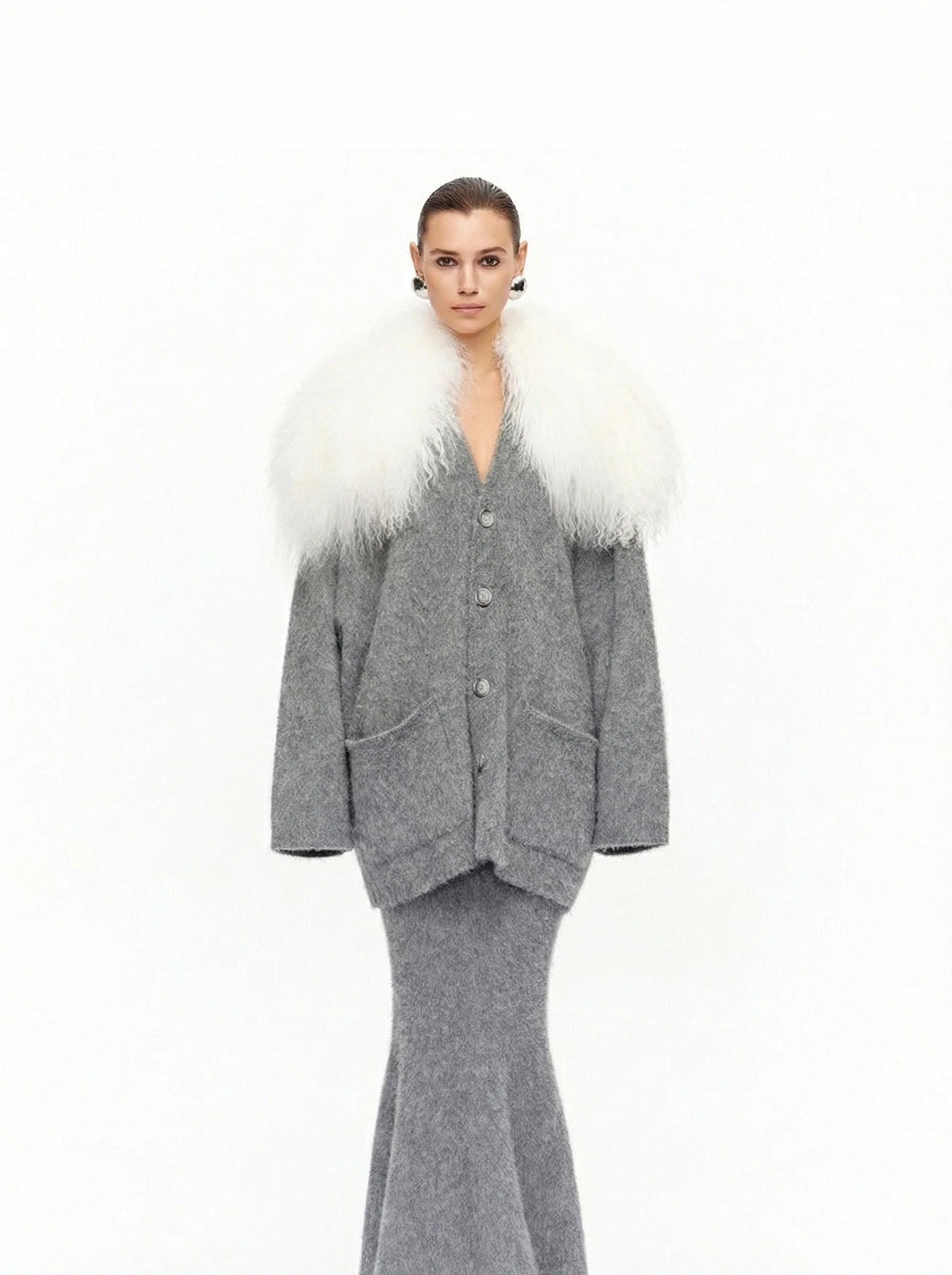 Fur-Collar Knit Set - Image 7