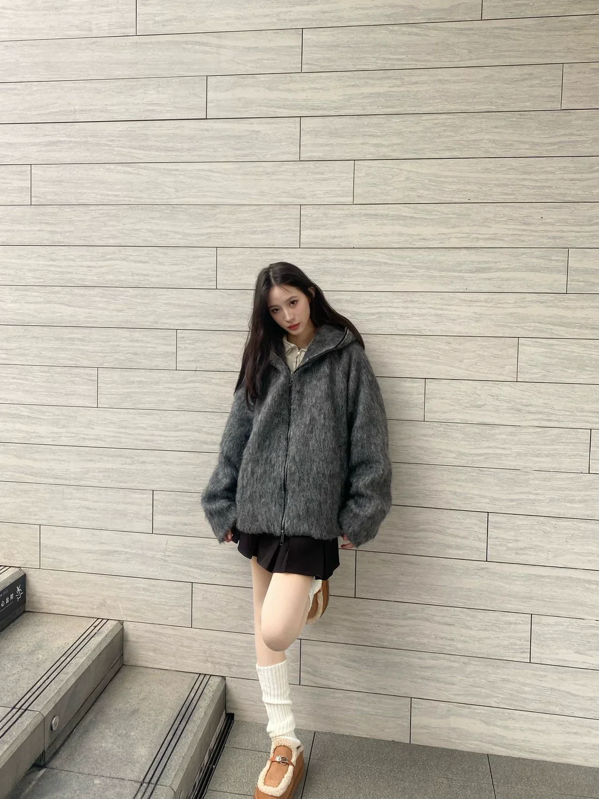Fuzzy Hooded Jacket - Image 2