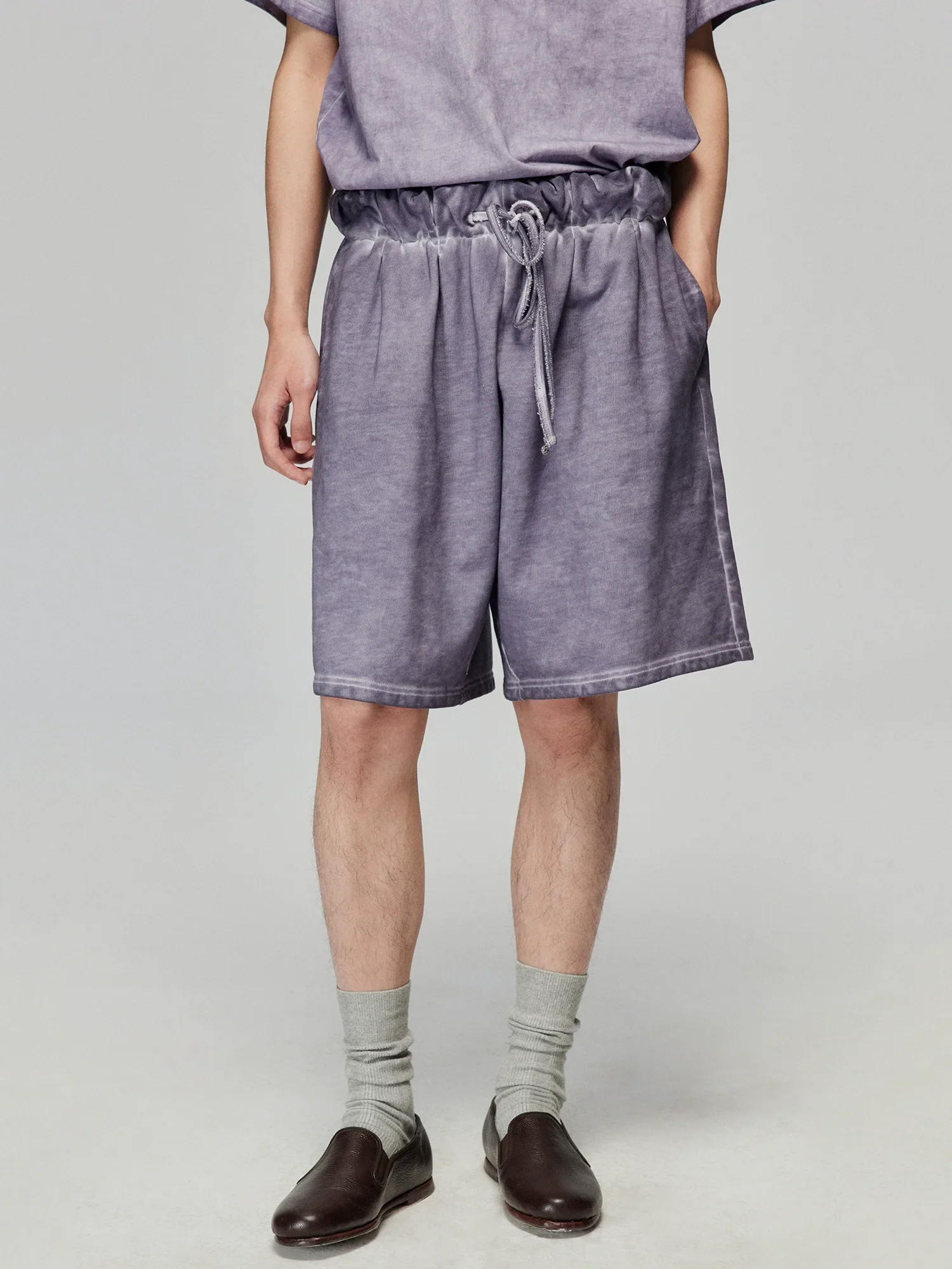 Garment-Dyed Cotton Paperbag Shorts