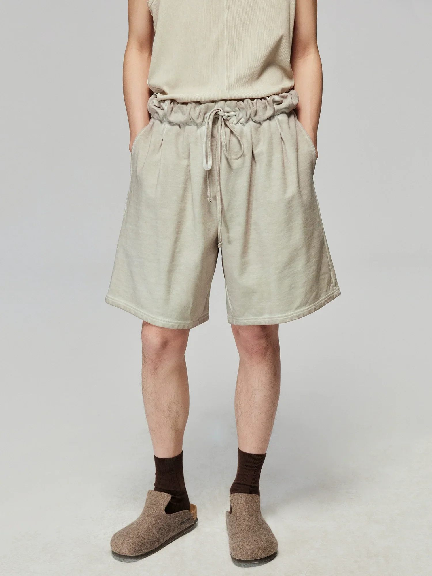 Garment-Dyed Cotton Paperbag Shorts - Image 3