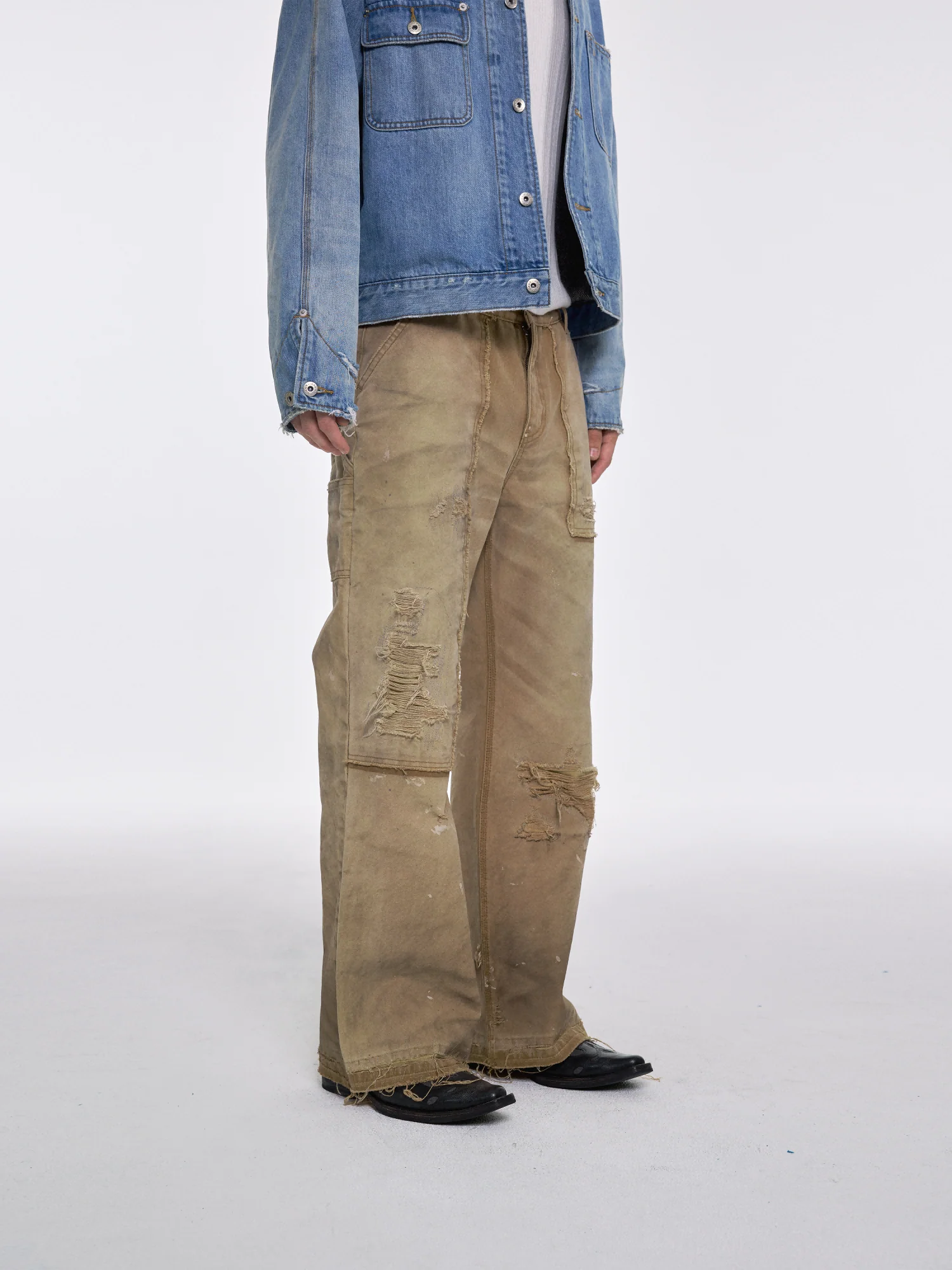 Garment-Dyed Khaki Work Pants - Image 4