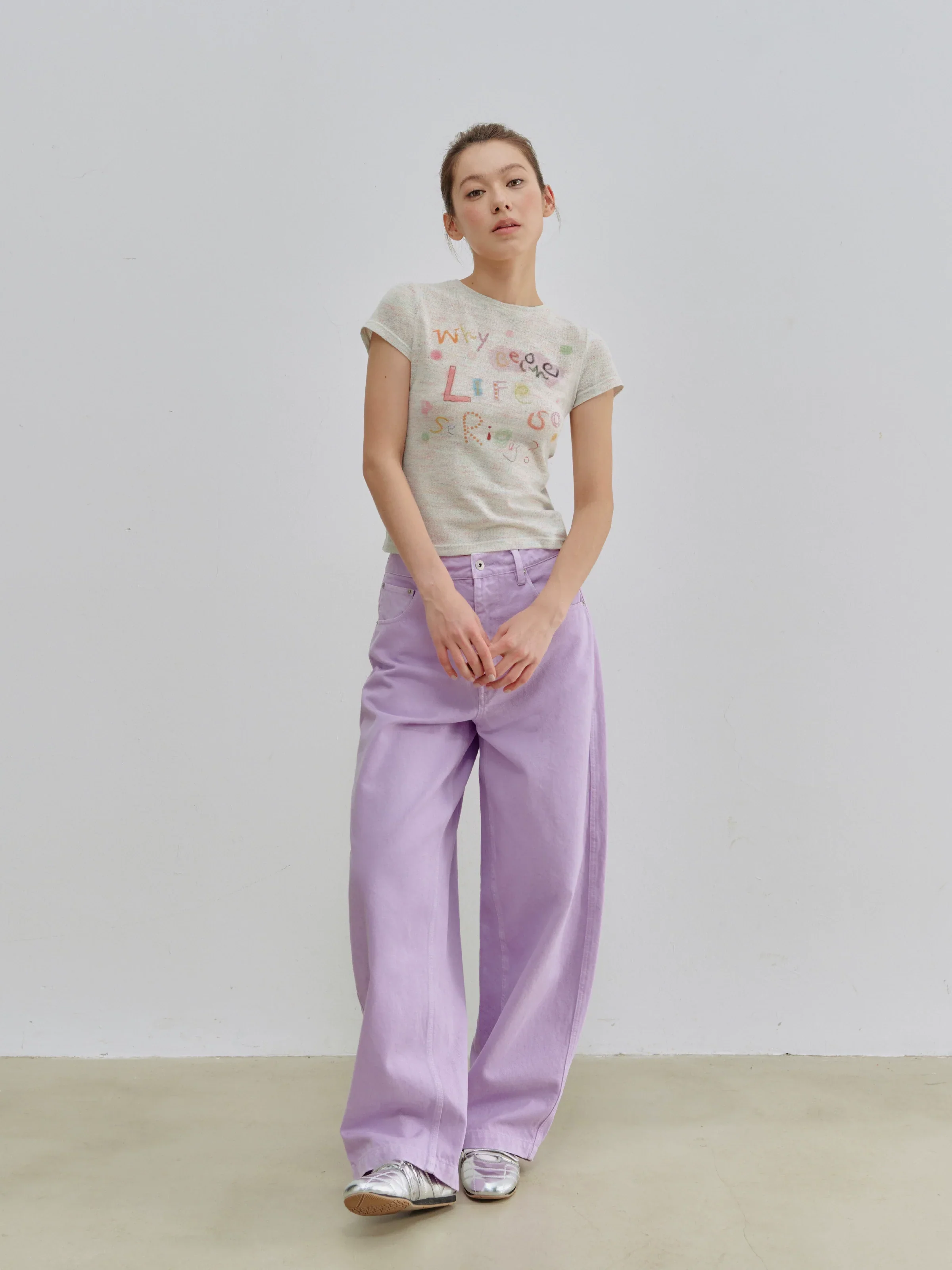 Garment-Dyed Wide-Leg Jeans