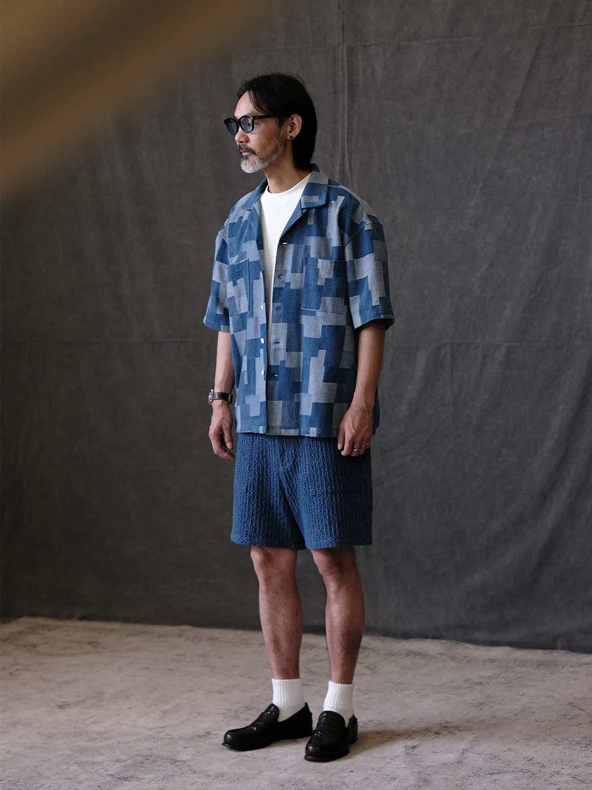 Geometric Denim Patchwork Shirt - Image 3