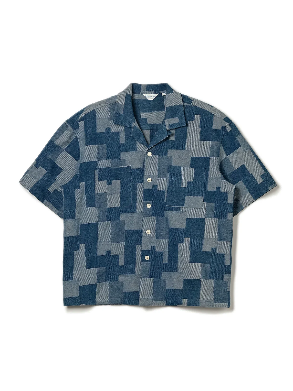 Geometric Denim Patchwork Shirt - Image 5
