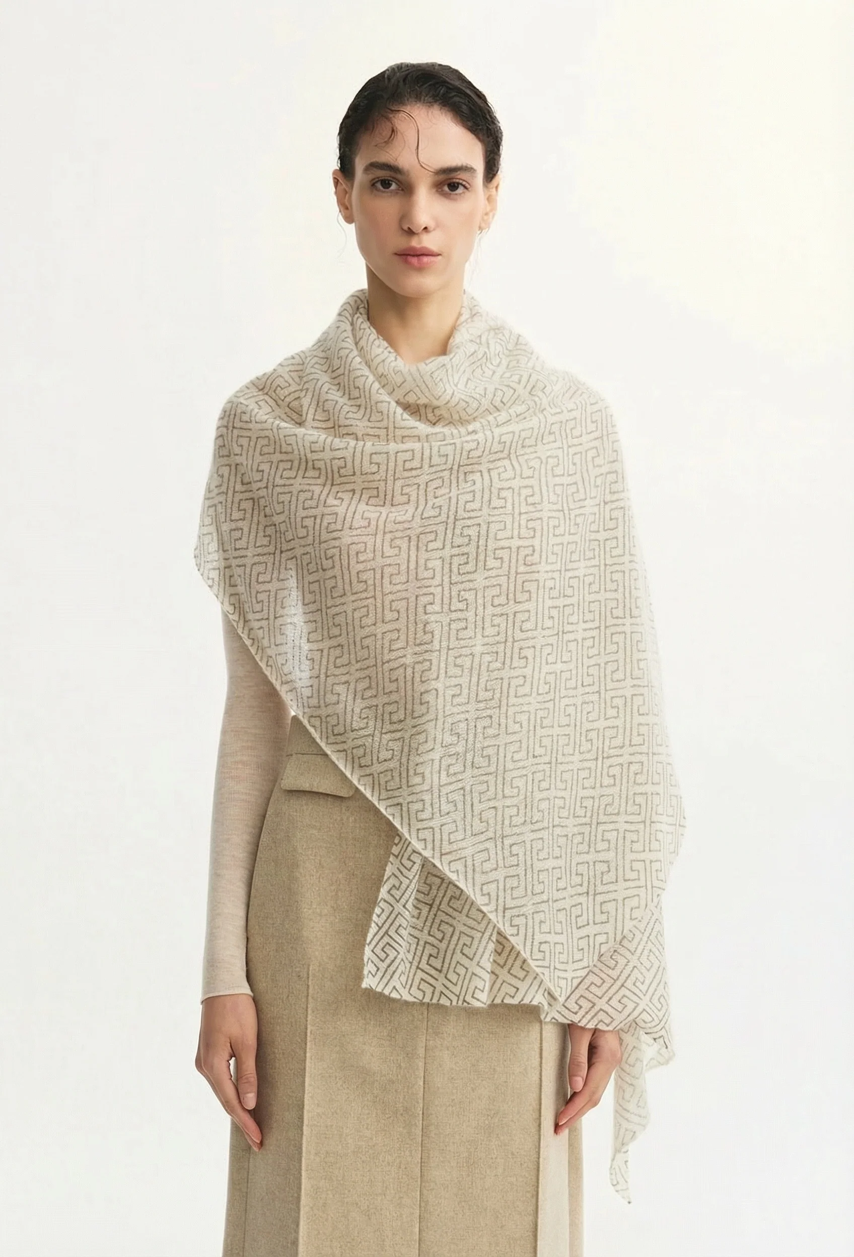 Geometric Jacquard Shawl