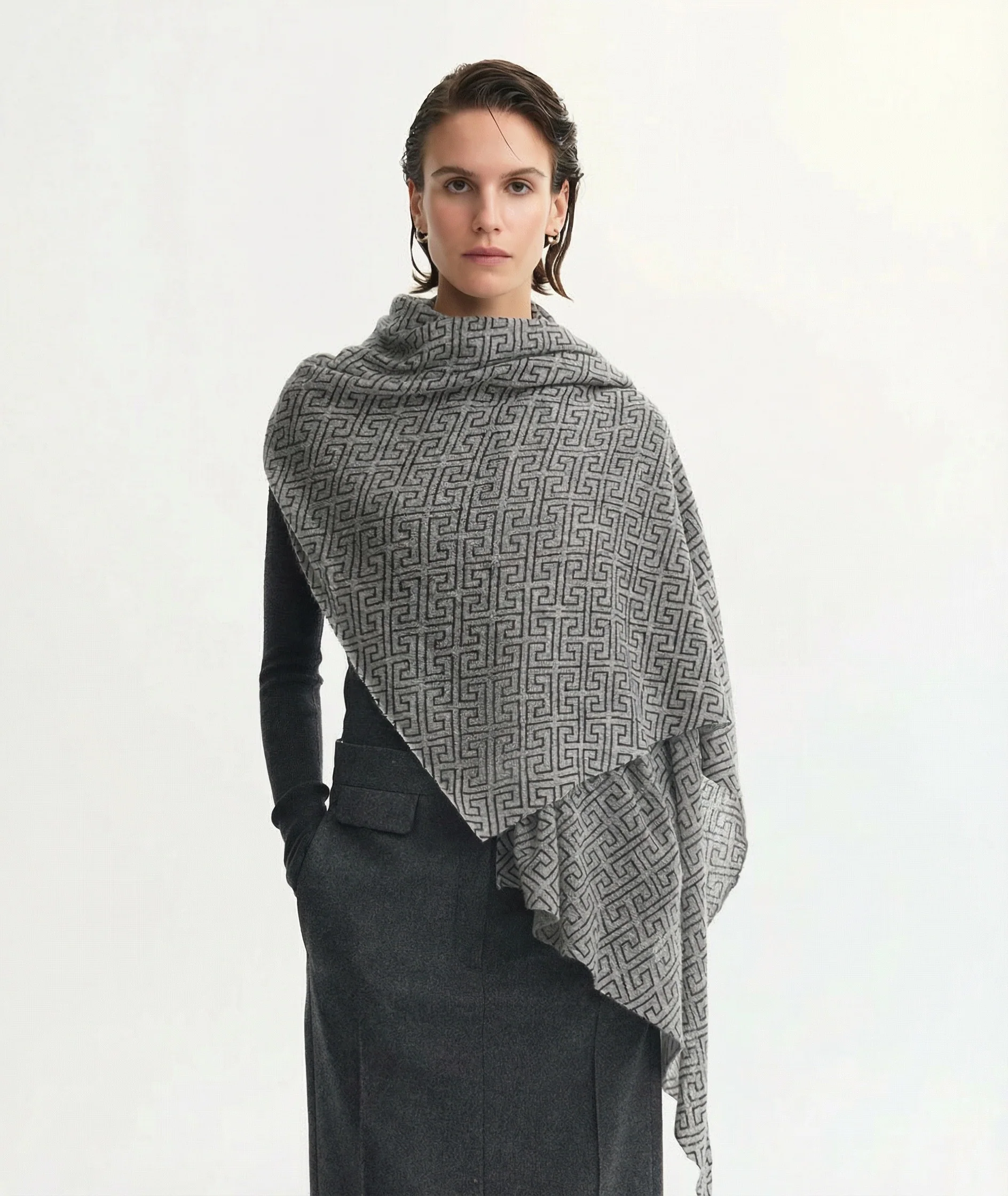 Geometric Jacquard Shawl - Image 6