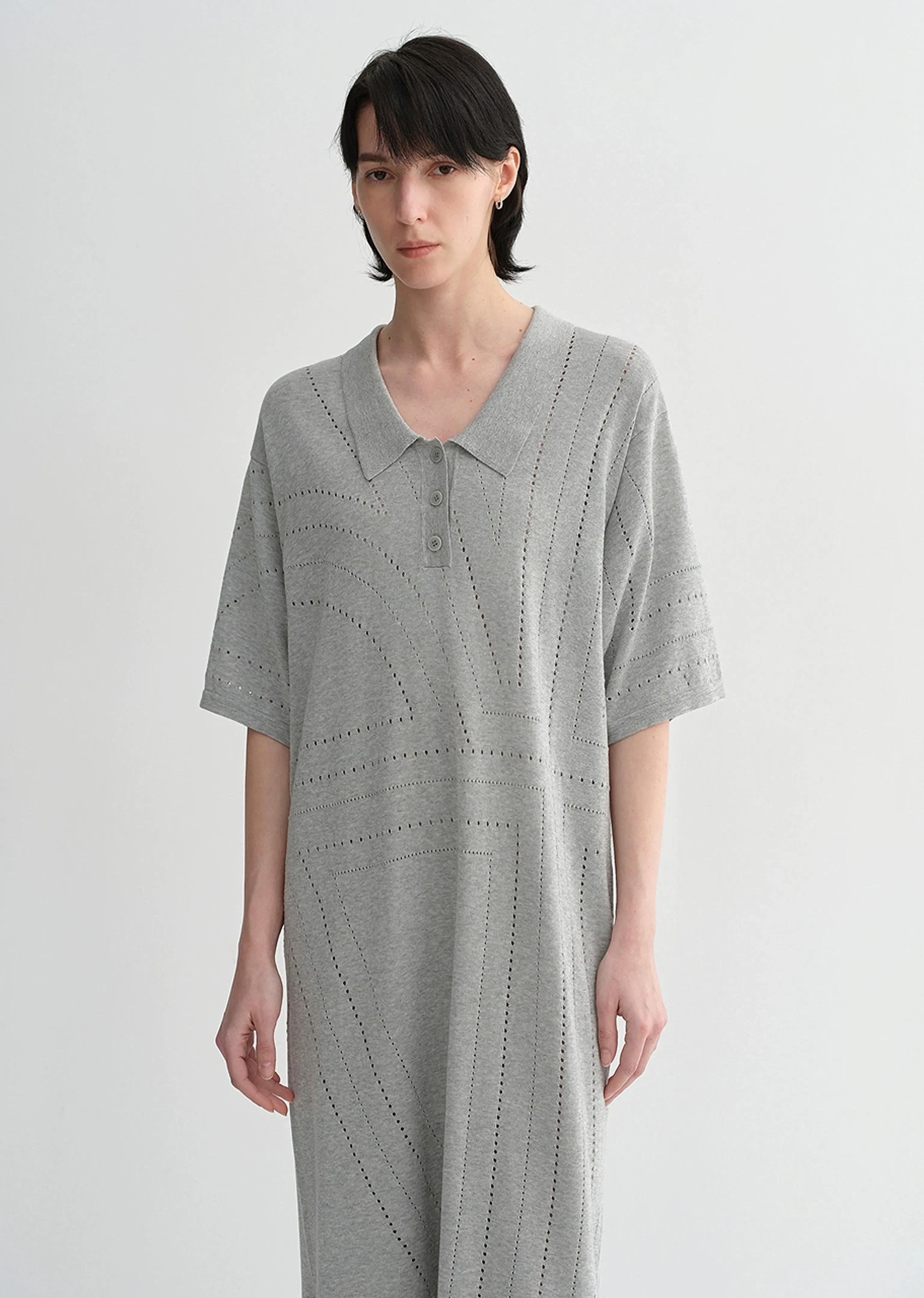 Geometric Openwork Knit Dress