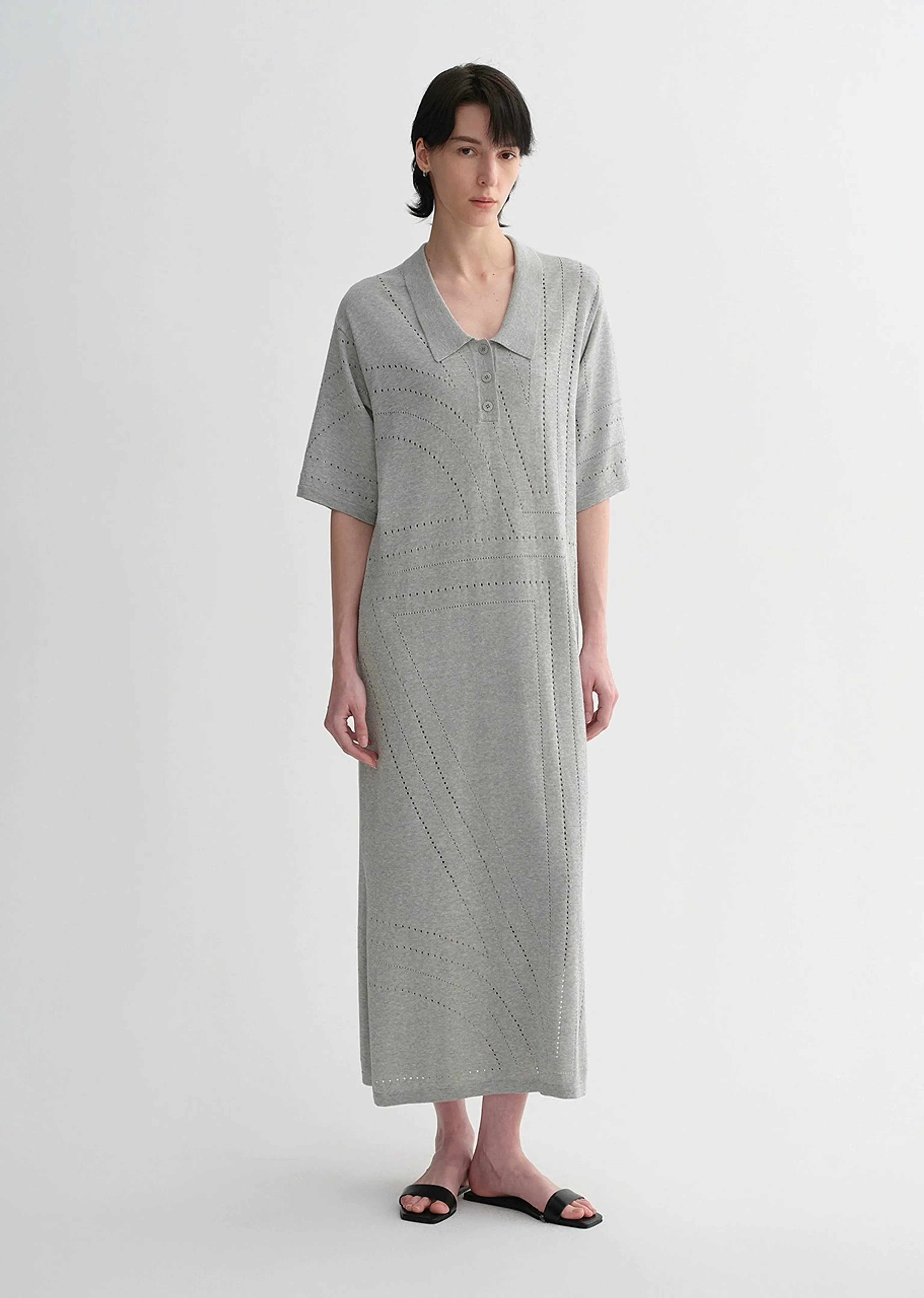 Geometric Openwork Knit Dress - Image 6